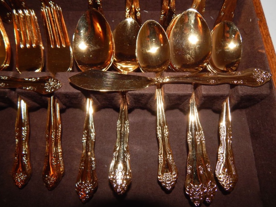 Rogers Gold-Tone Stainless Flatware