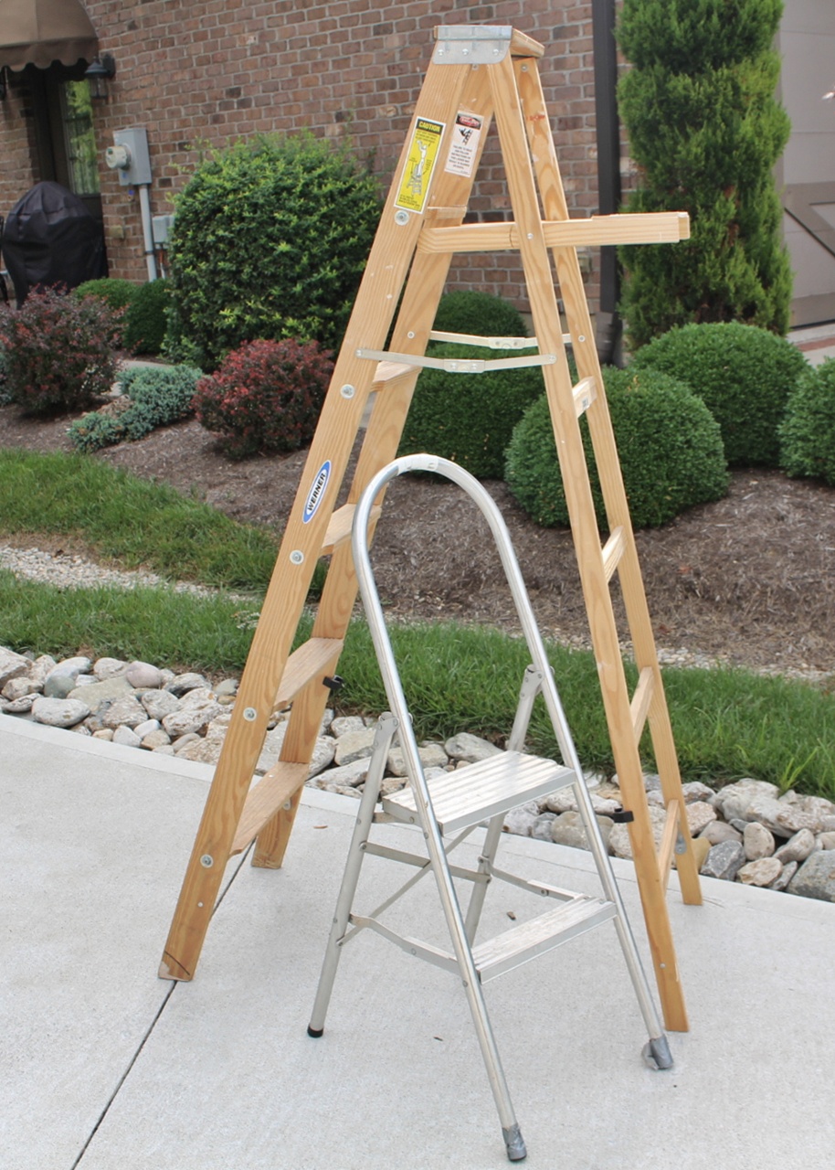 Werner 6Ft. Wood Step Ladder and Aluminum Step Ladder