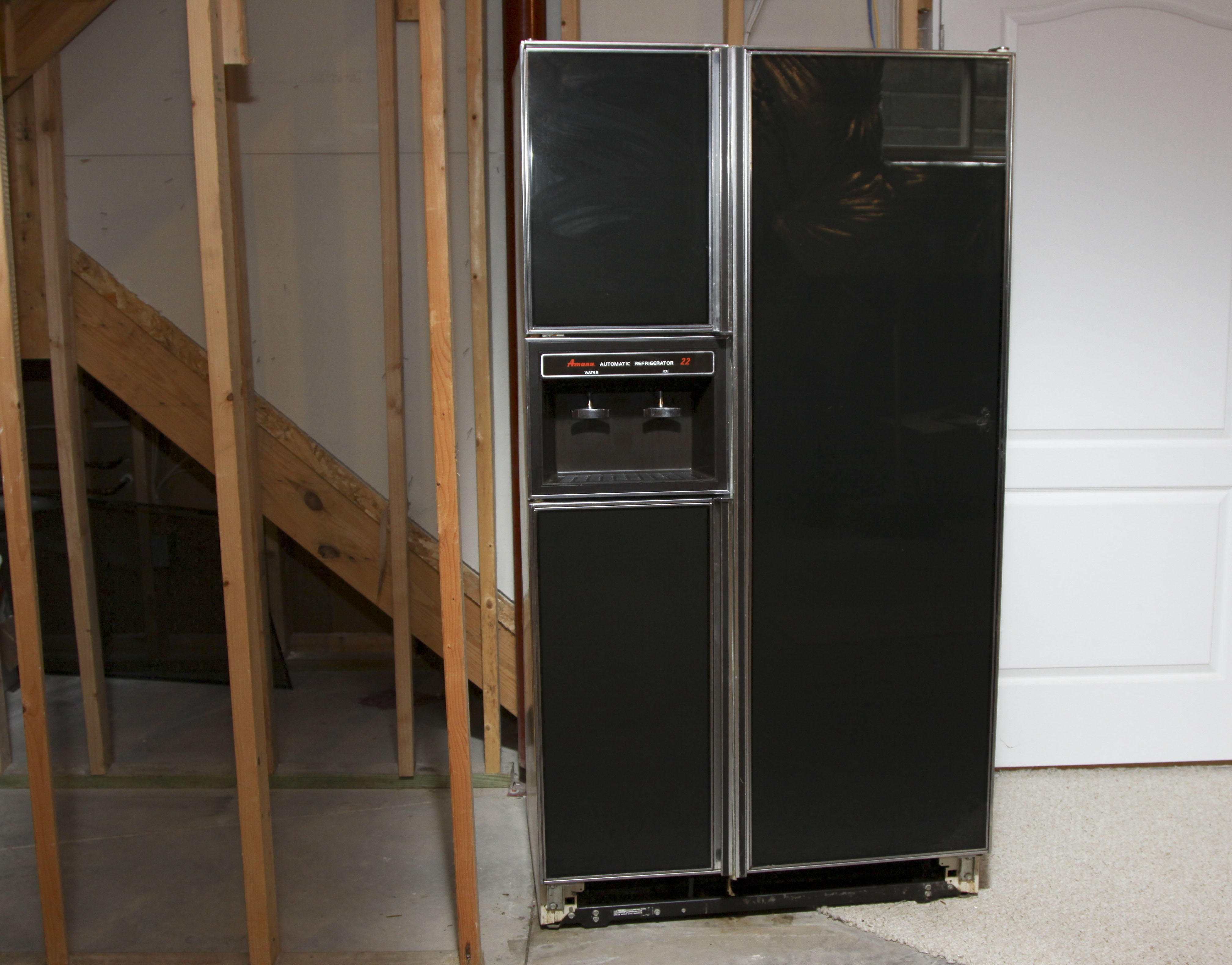 Vintage Black Amana Automatic Refrigerator 22