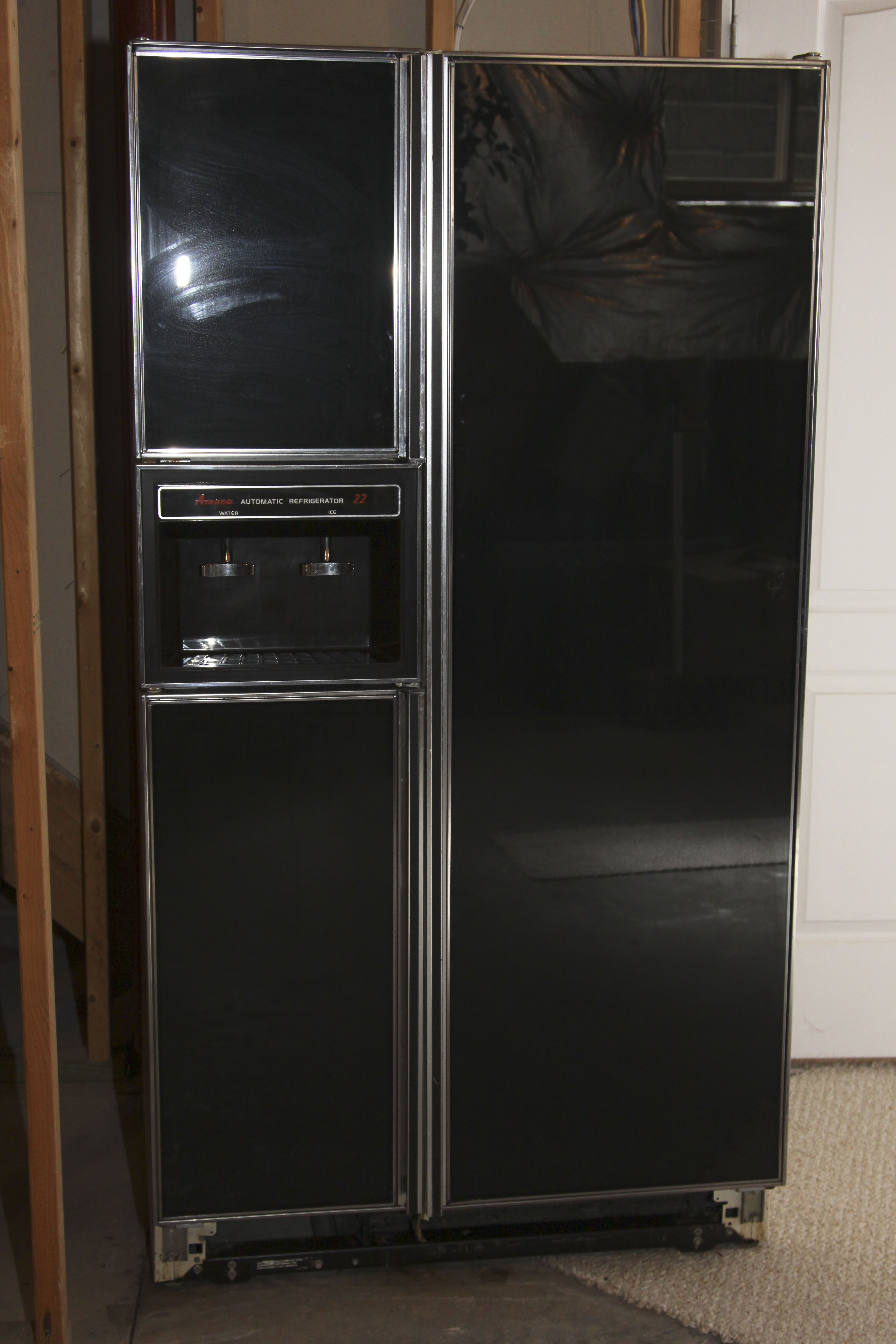 Vintage Black Amana Automatic Refrigerator 22