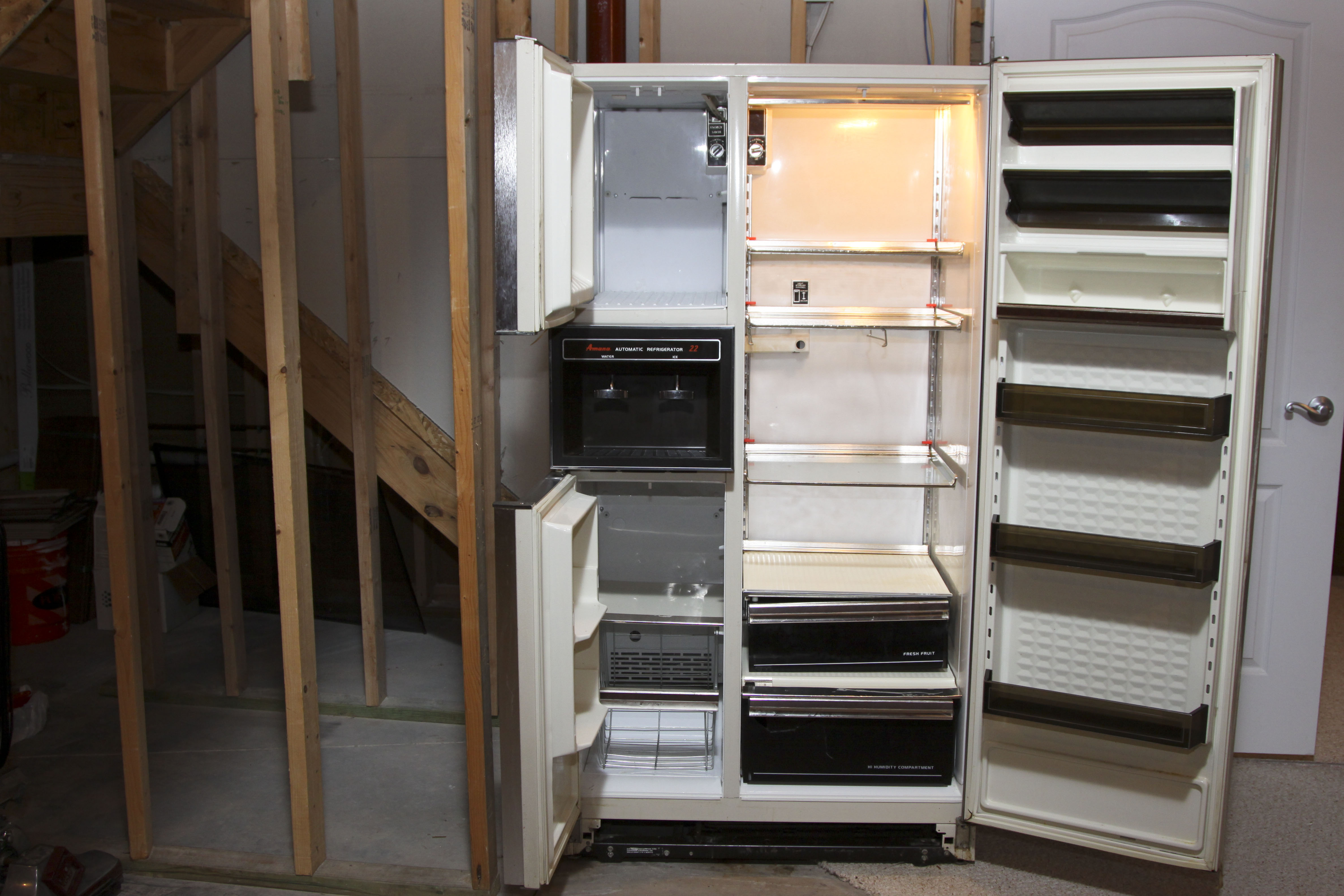 Vintage Black Amana Automatic Refrigerator 22