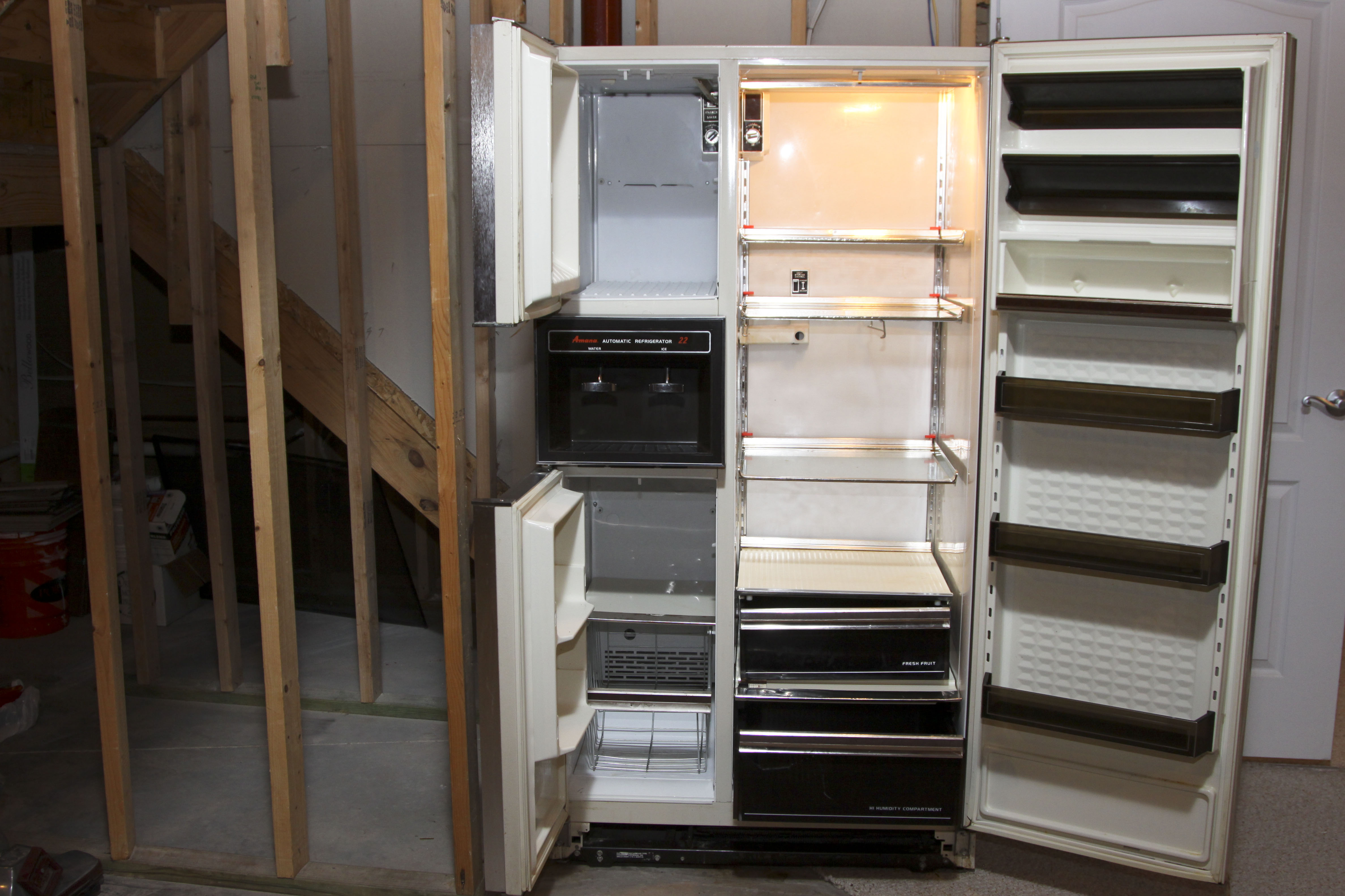 Vintage Black Amana Automatic Refrigerator 22