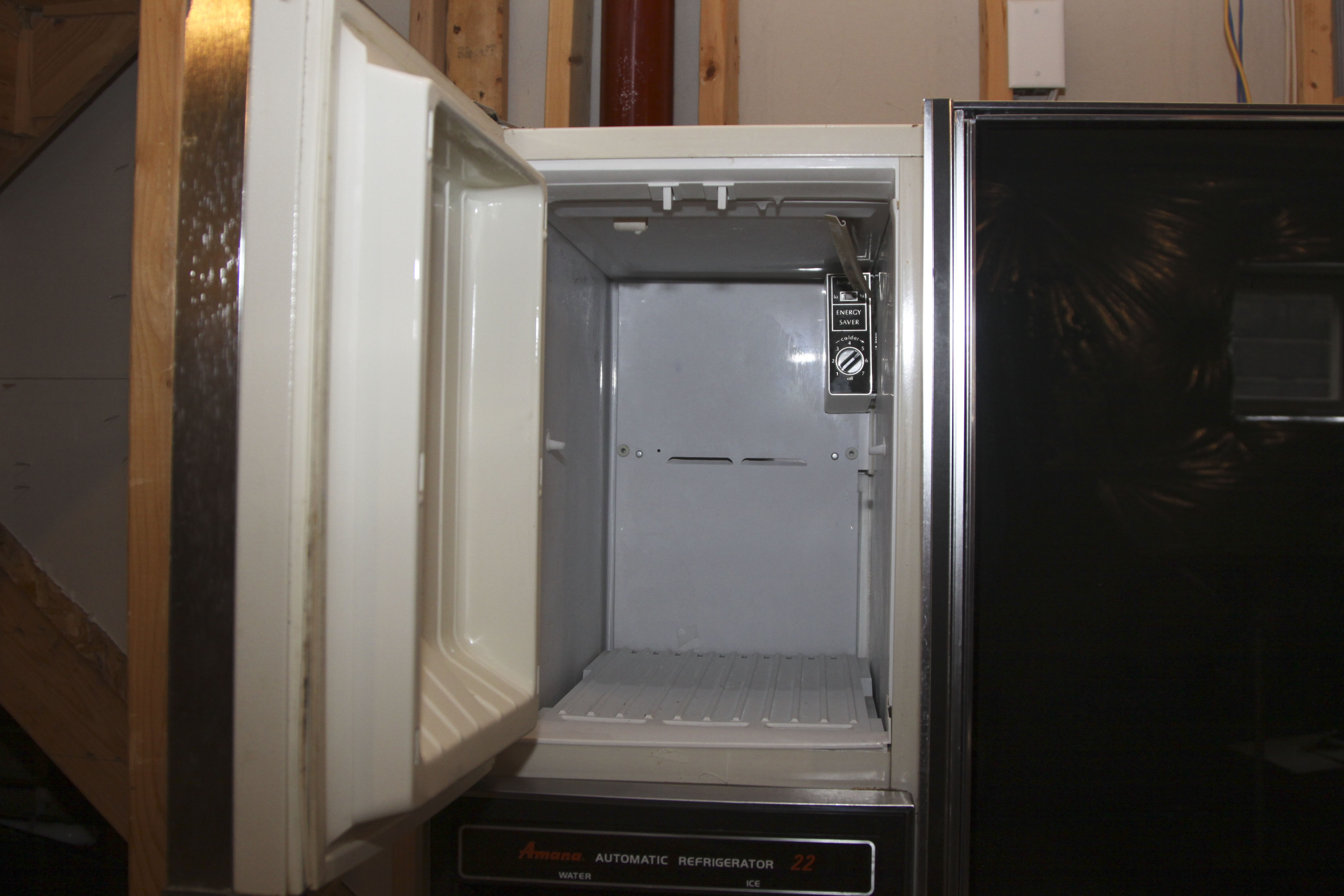 Vintage Black Amana Automatic Refrigerator 22