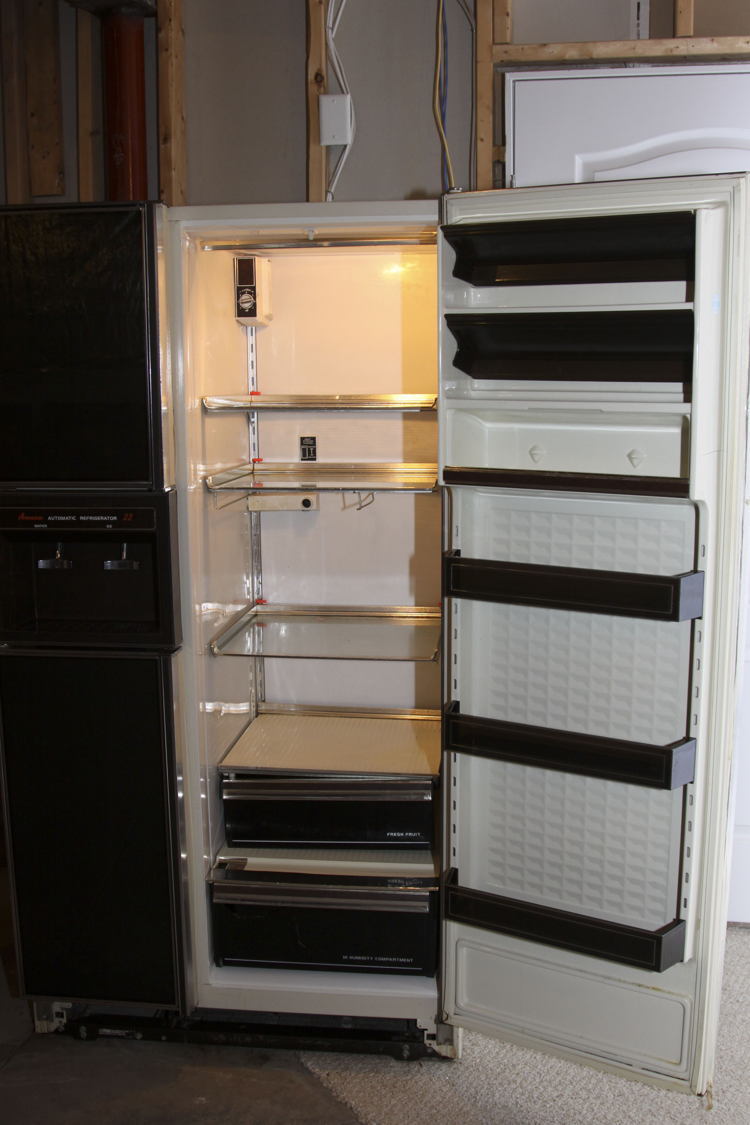 Vintage Black Amana Automatic Refrigerator 22