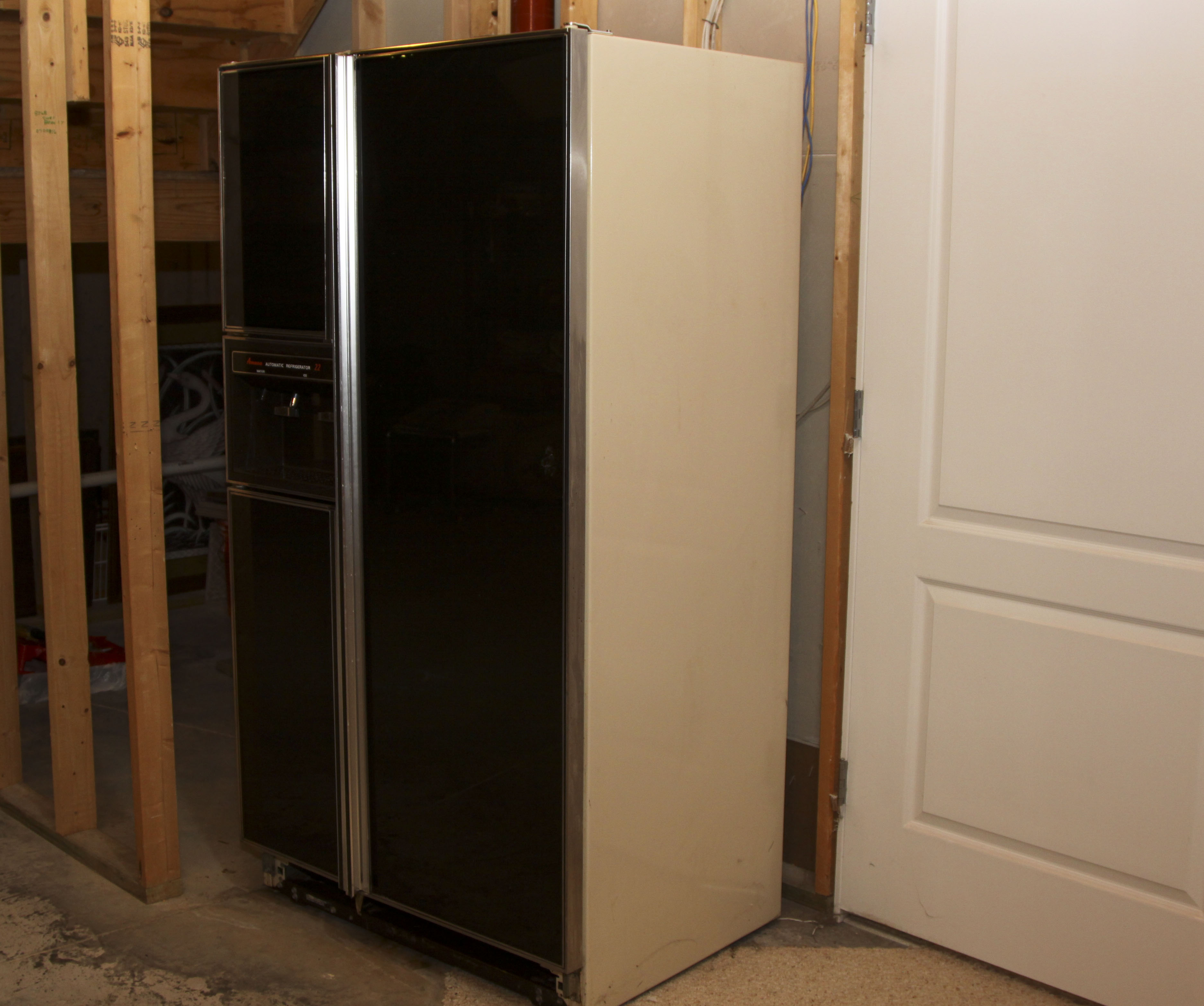 Vintage Black Amana Automatic Refrigerator 22