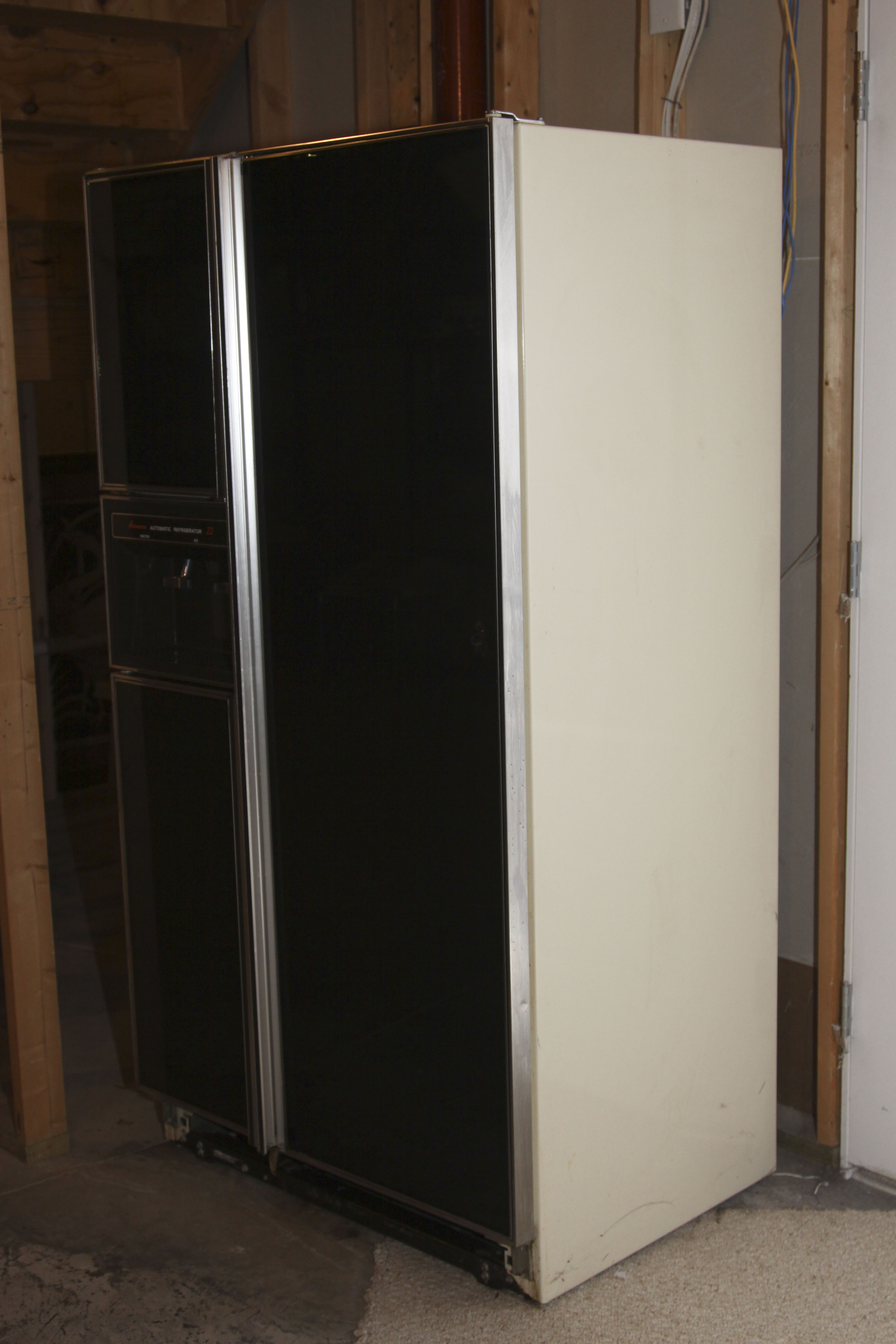 Vintage Black Amana Automatic Refrigerator 22