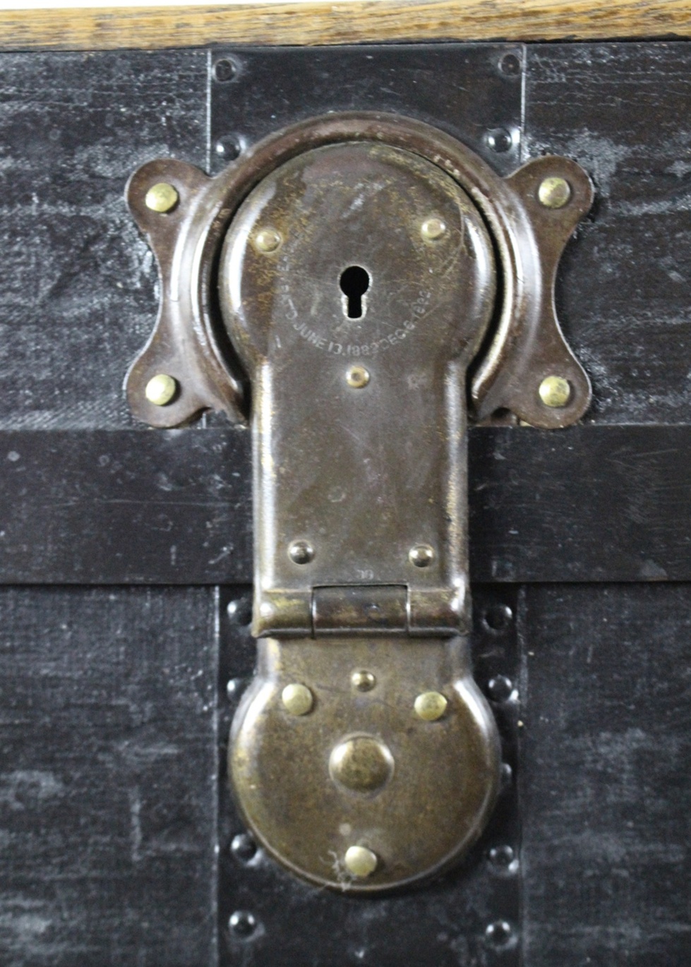 Antique Flat Top Steamer Trunk