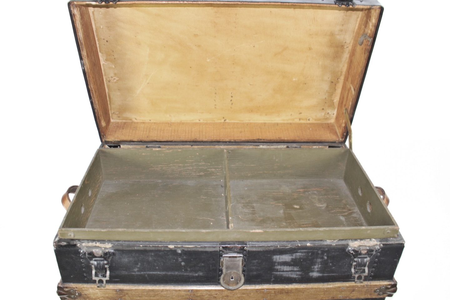 Antique Flat Top Steamer Trunk