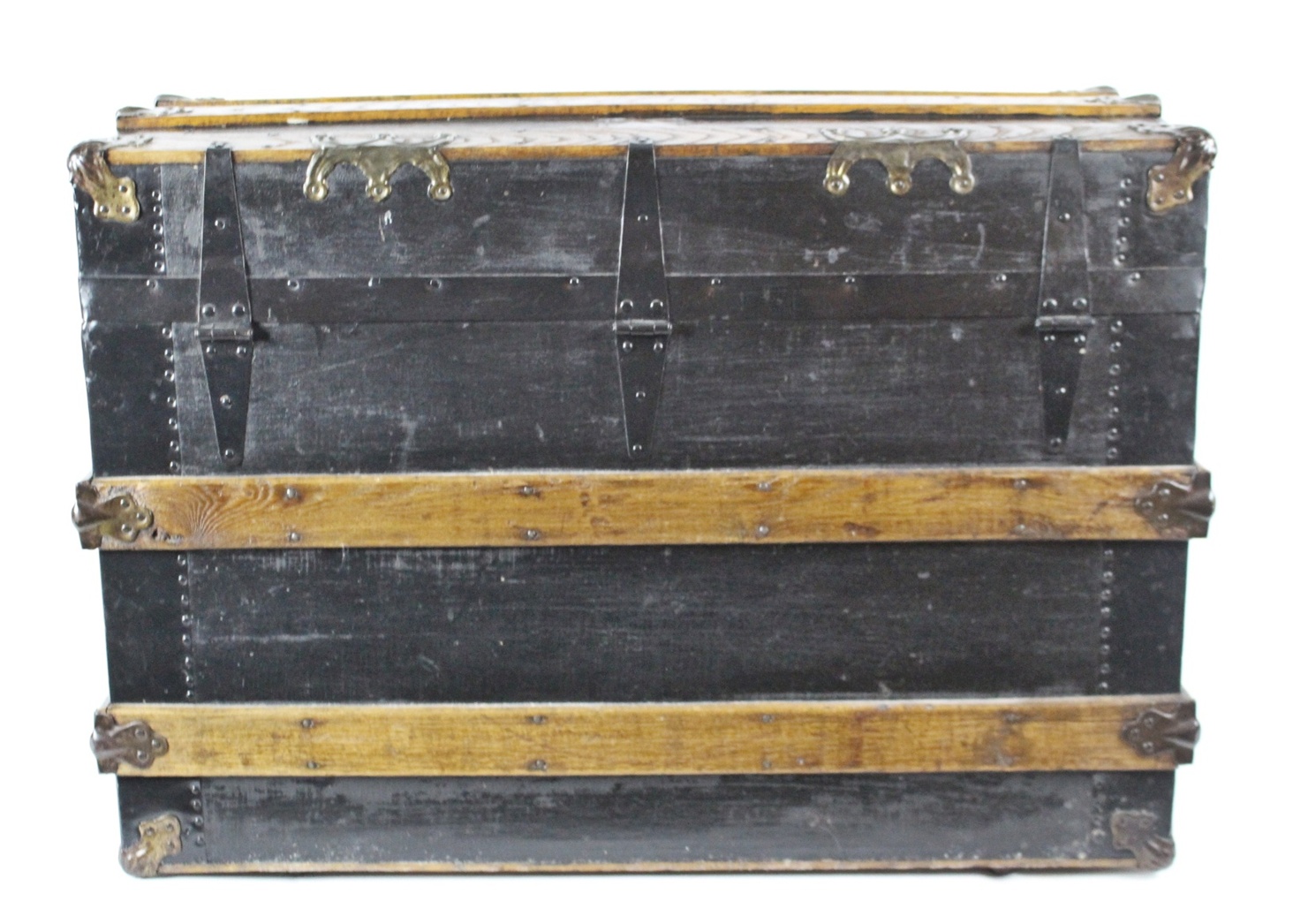 Antique Flat Top Steamer Trunk