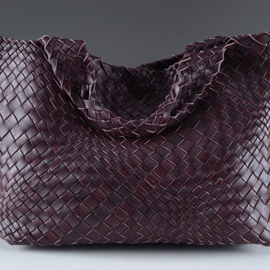 Falorni Italia le Borse Woven Leather Handbag