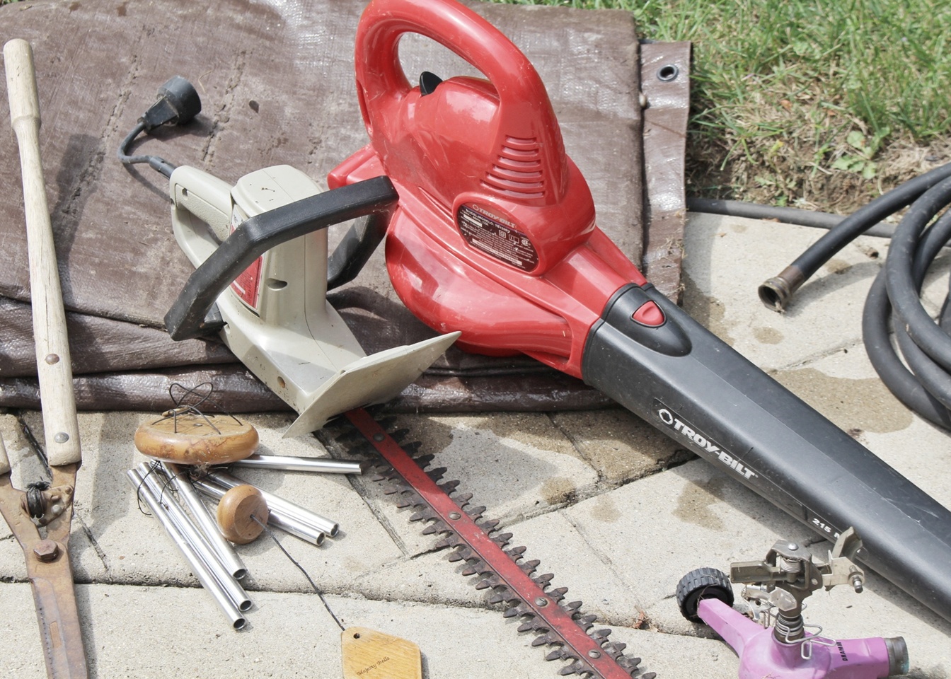 Troy Built Blower, Sears Hedge Trimmer, Goodyear Garden Hose Plus