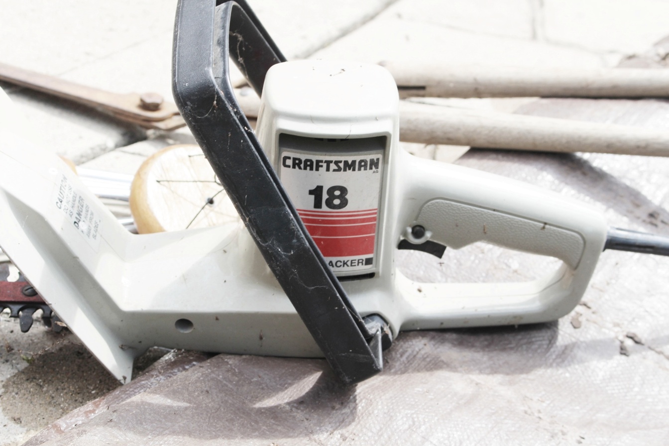 Troy Built Blower, Sears Hedge Trimmer, Goodyear Garden Hose Plus