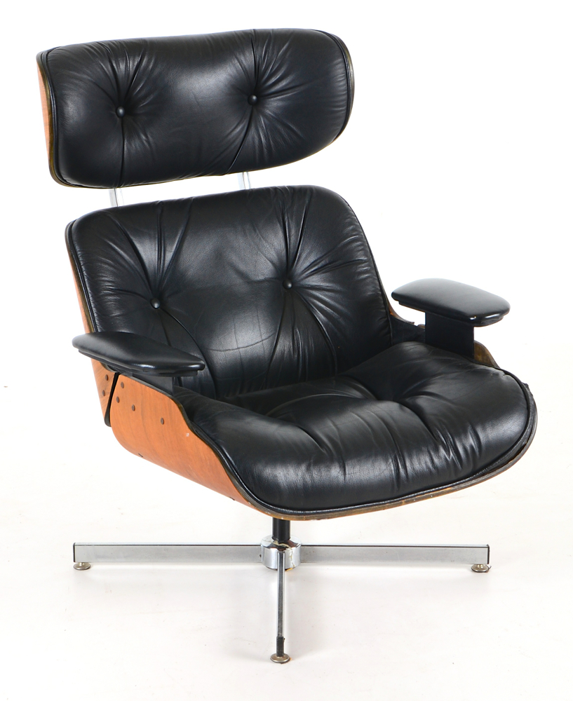 Selig Manufacturing Co. Eames Style Chair and Ottoman
