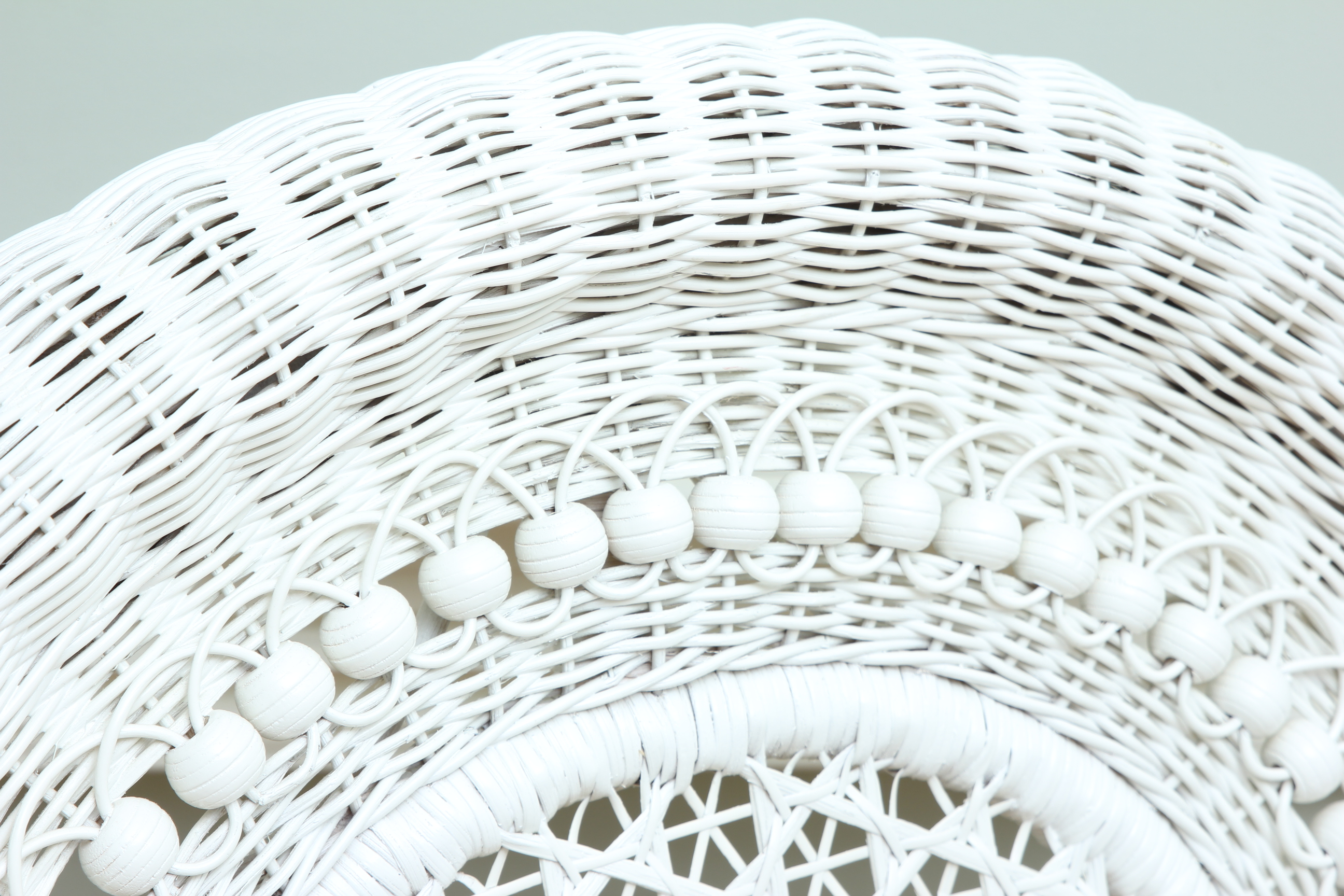 Antique Style White Wicker Rocker