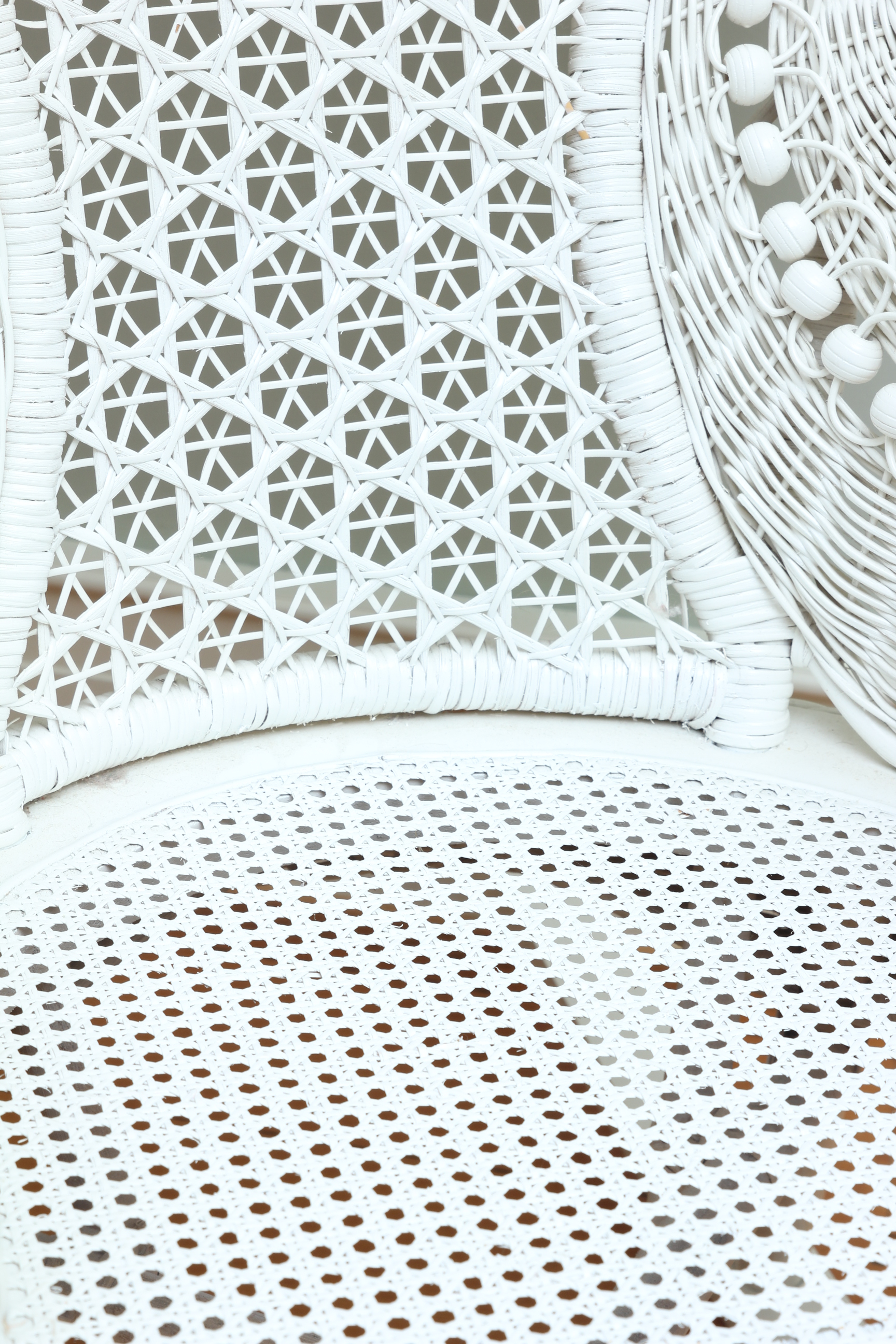 Antique Style White Wicker Rocker