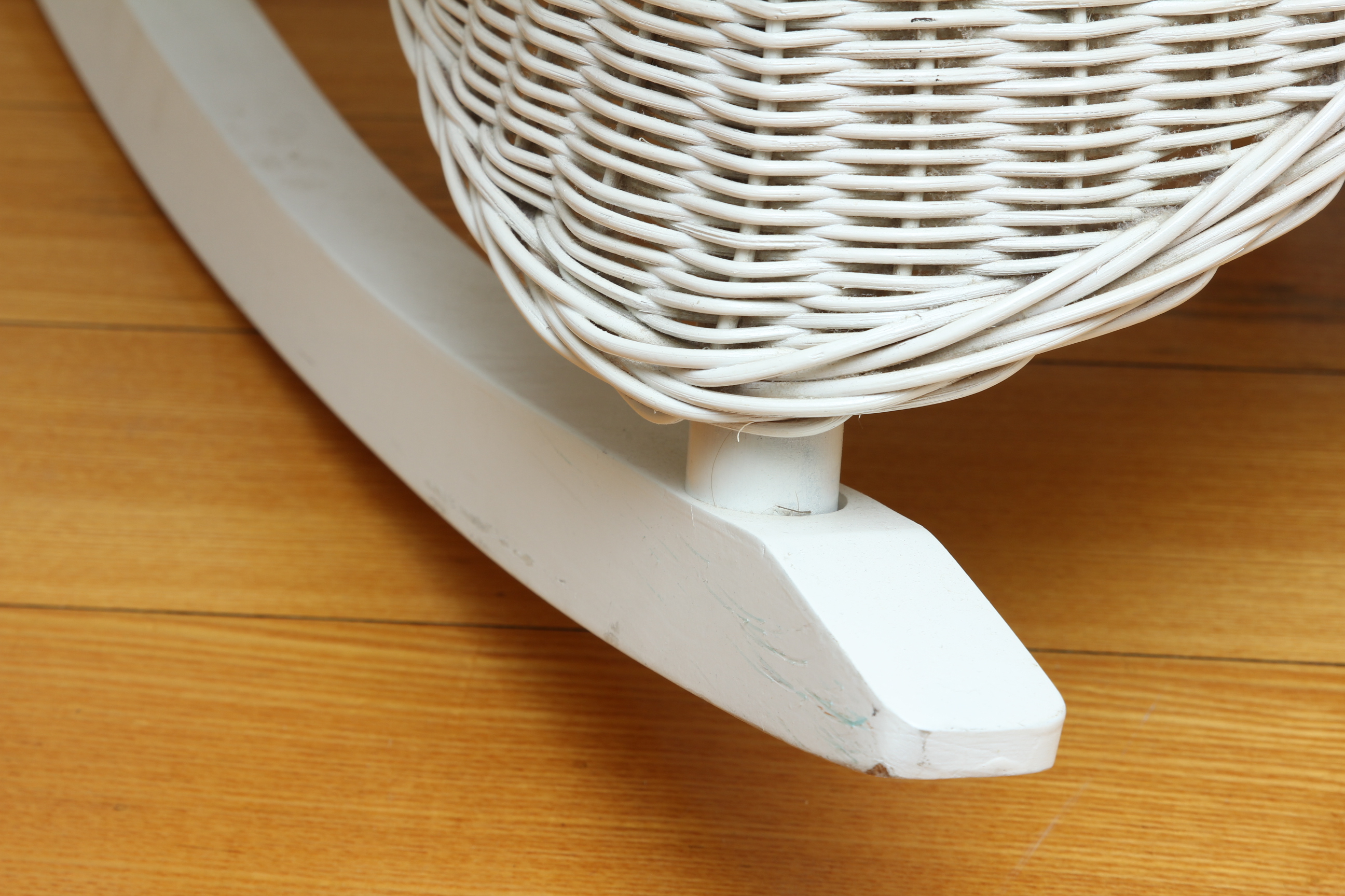 Antique Style White Wicker Rocker