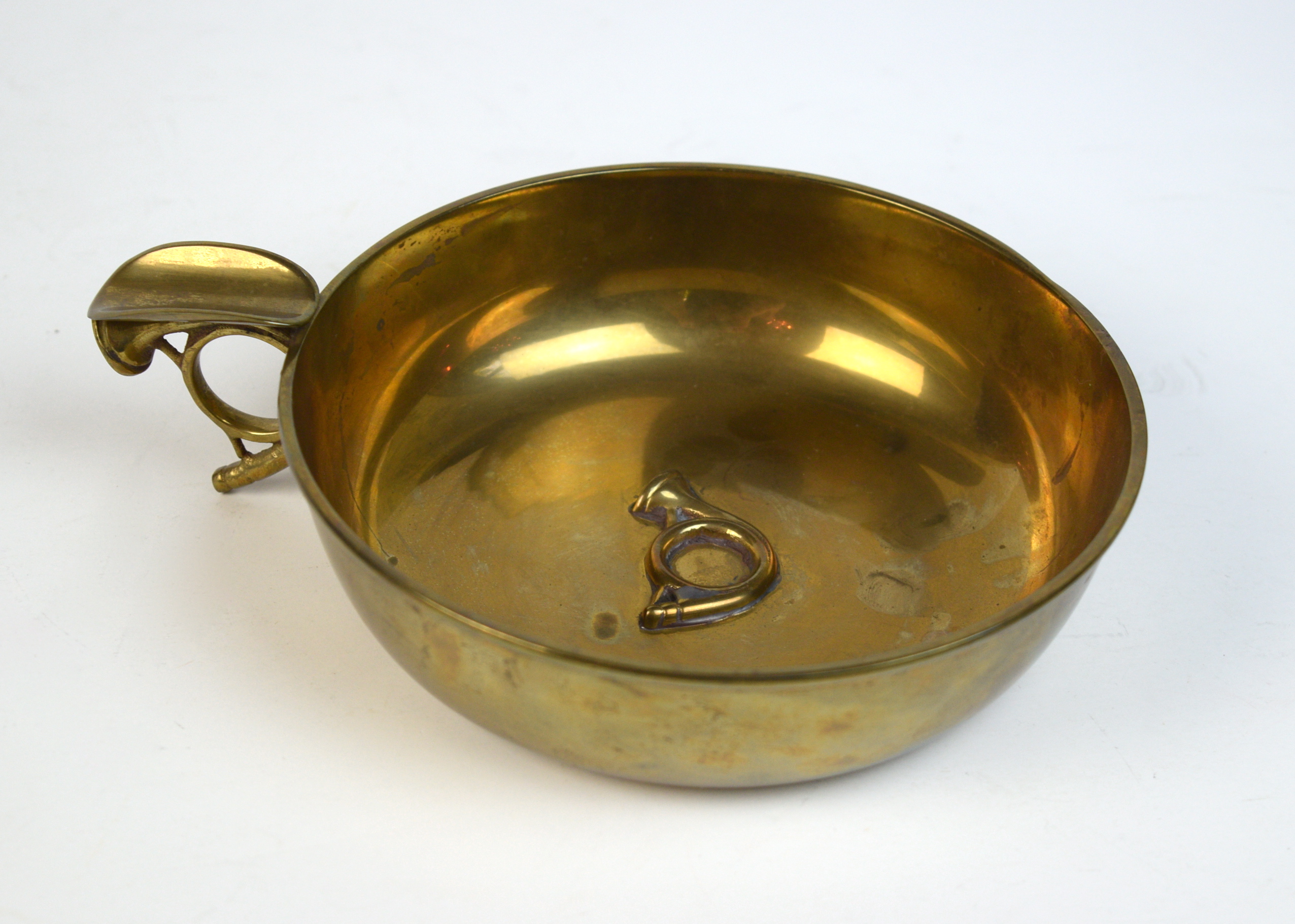 Mottahedeh Fox Hunting Horn Brass Ashtray