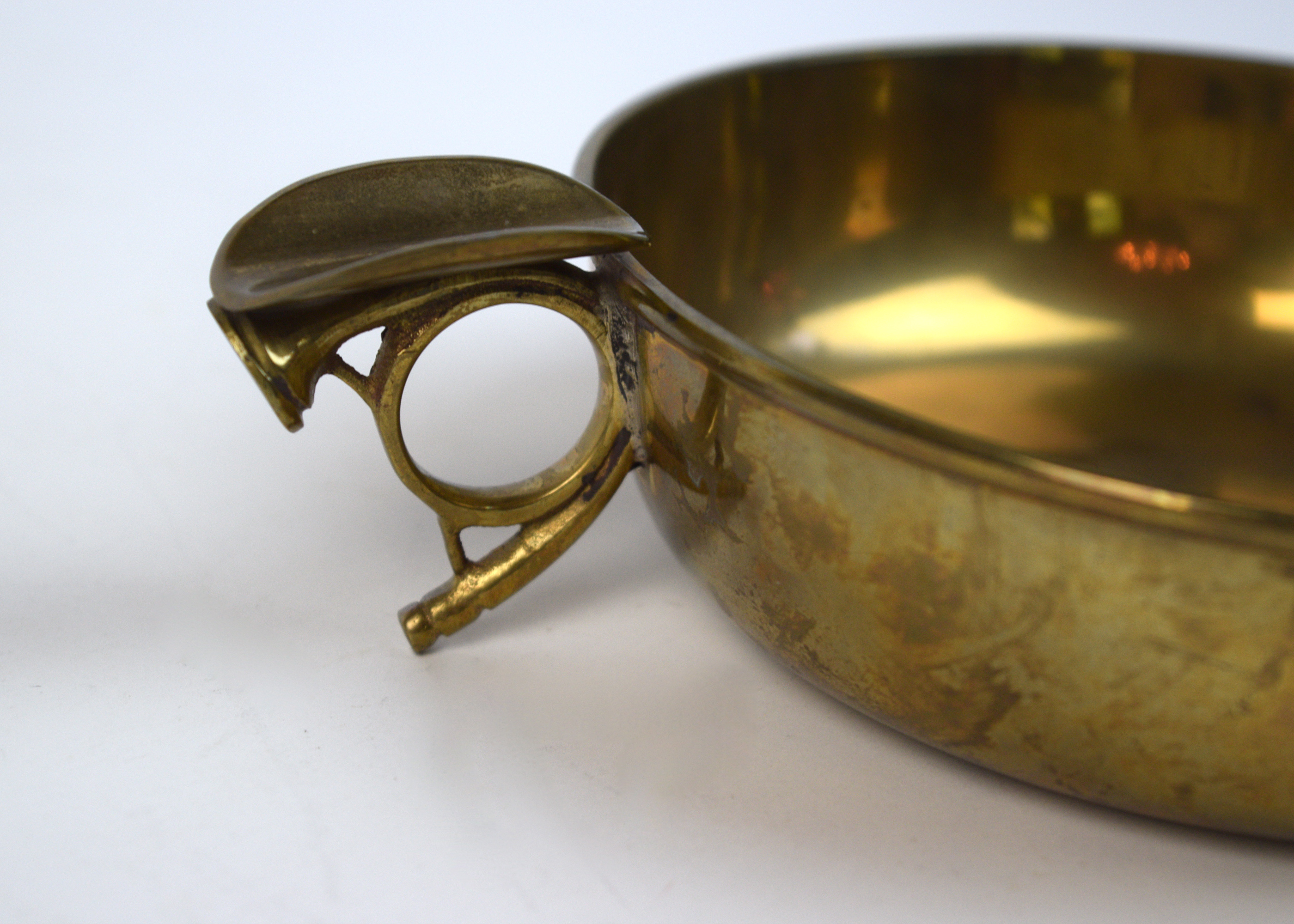 Mottahedeh Fox Hunting Horn Brass Ashtray