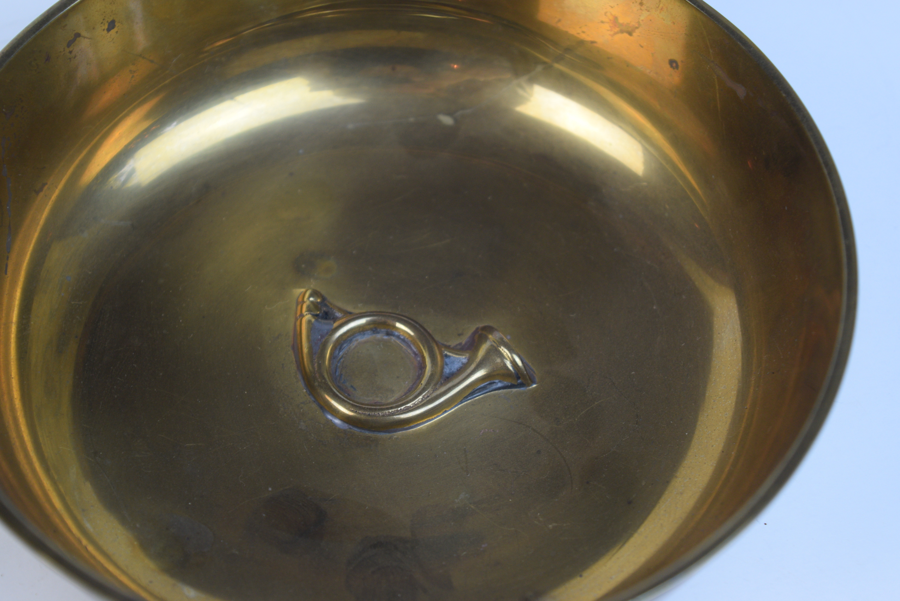 Mottahedeh Fox Hunting Horn Brass Ashtray