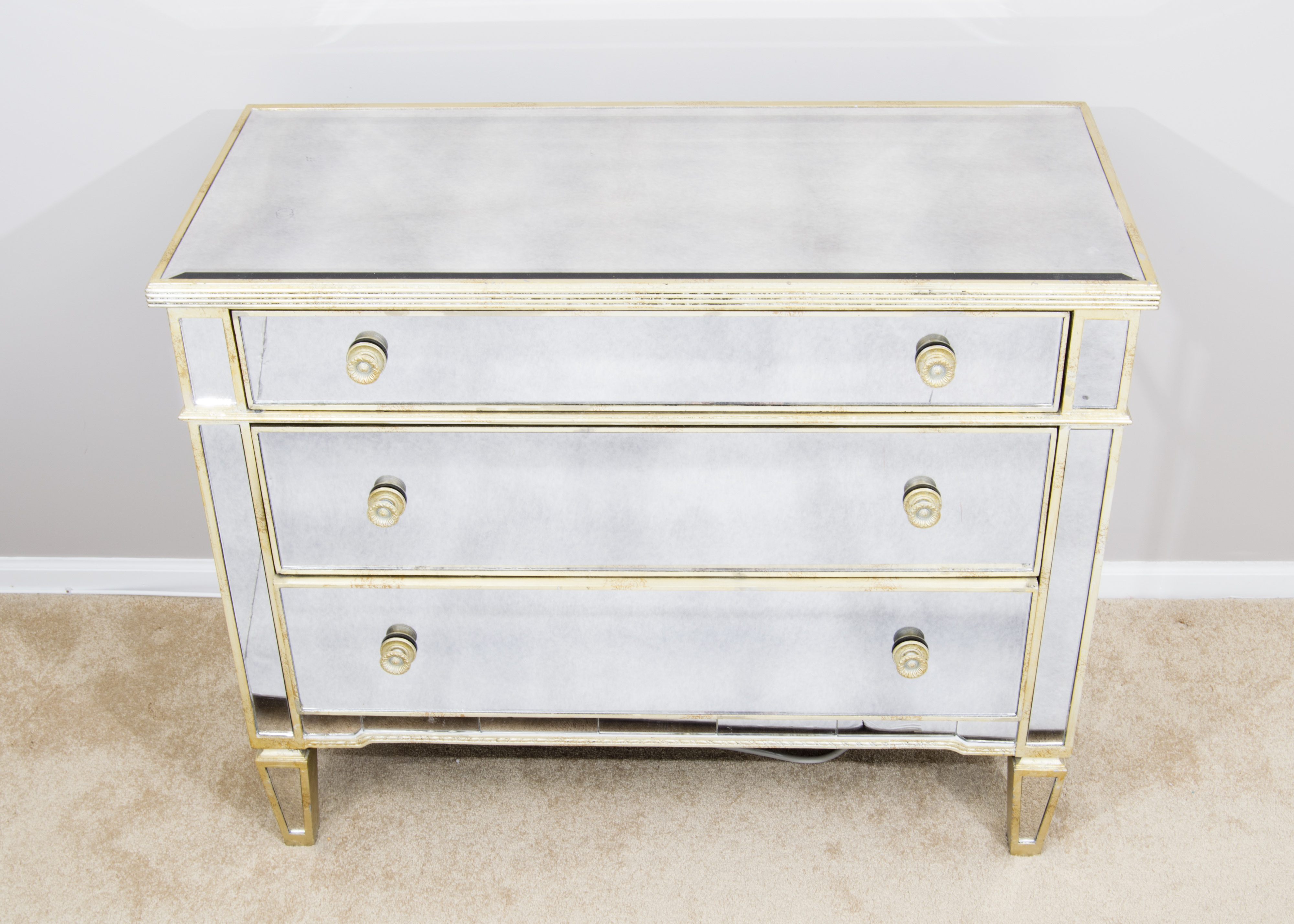 Mirrored Three-Drawer Dresser