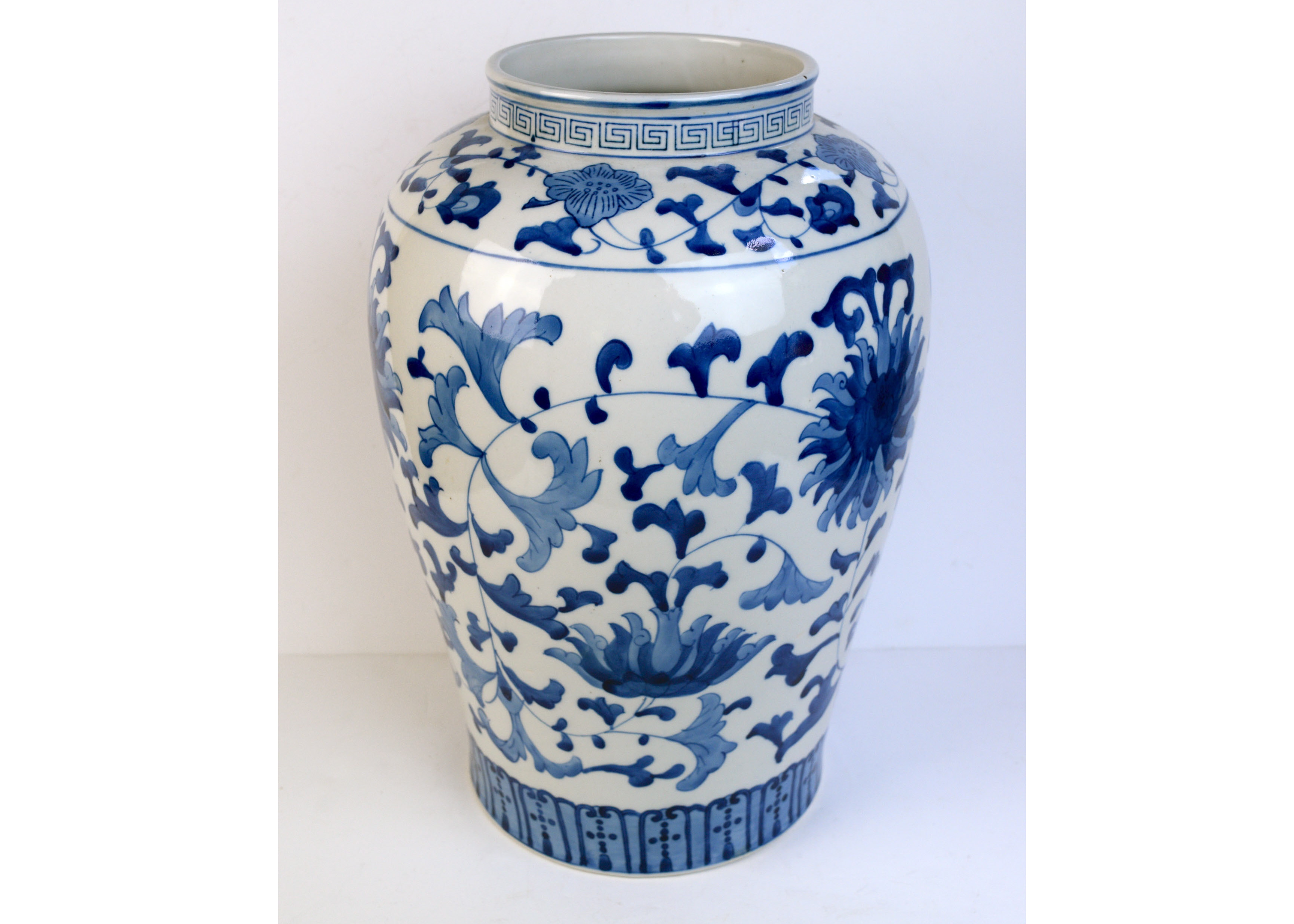 Large Asian-Inspired Ceramic Vase