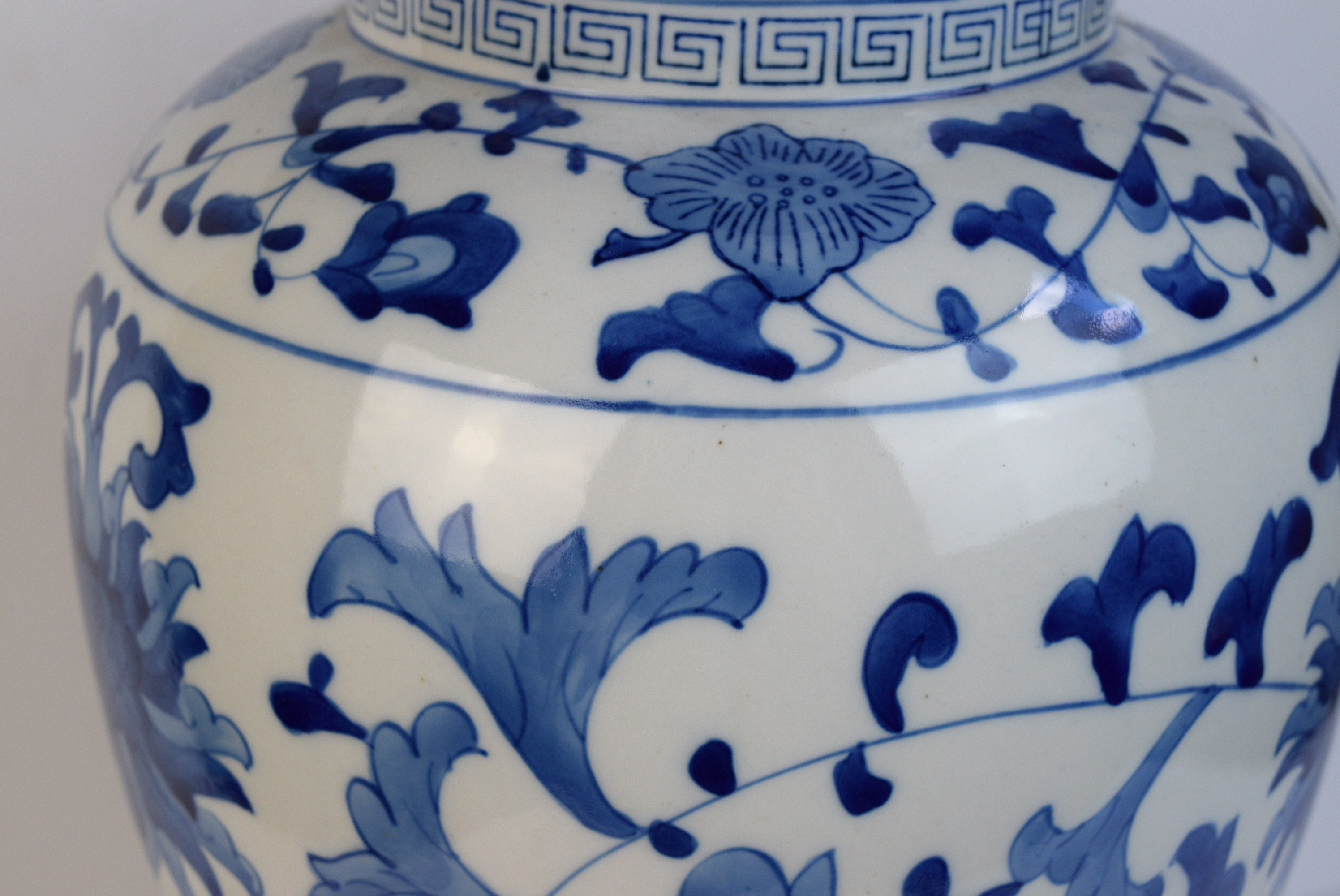 Large Asian-Inspired Ceramic Vase