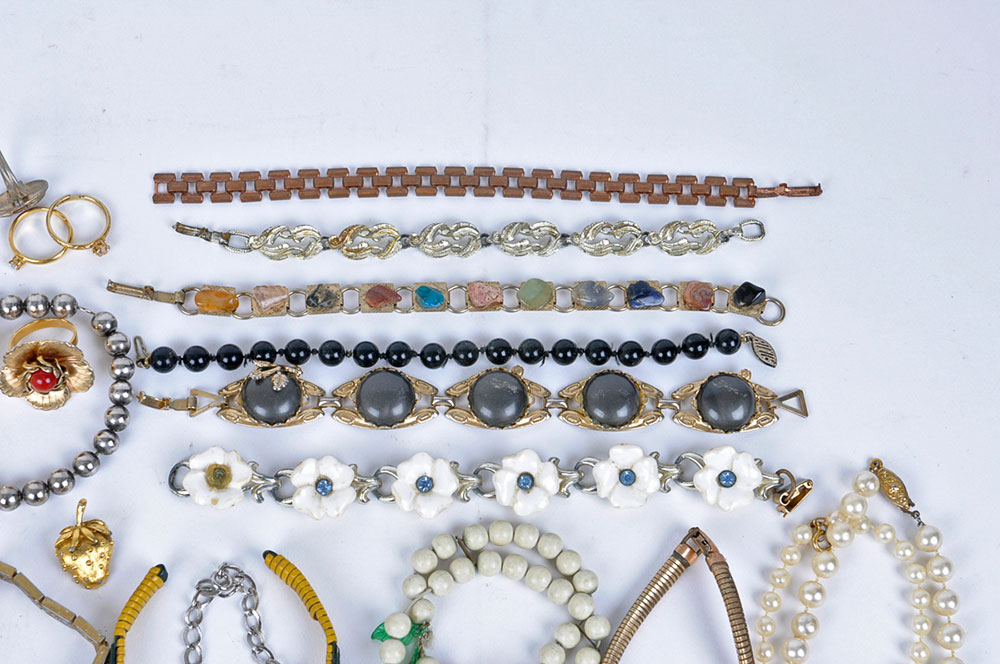 Costume Metal and Multicolored Bracelets and Rings