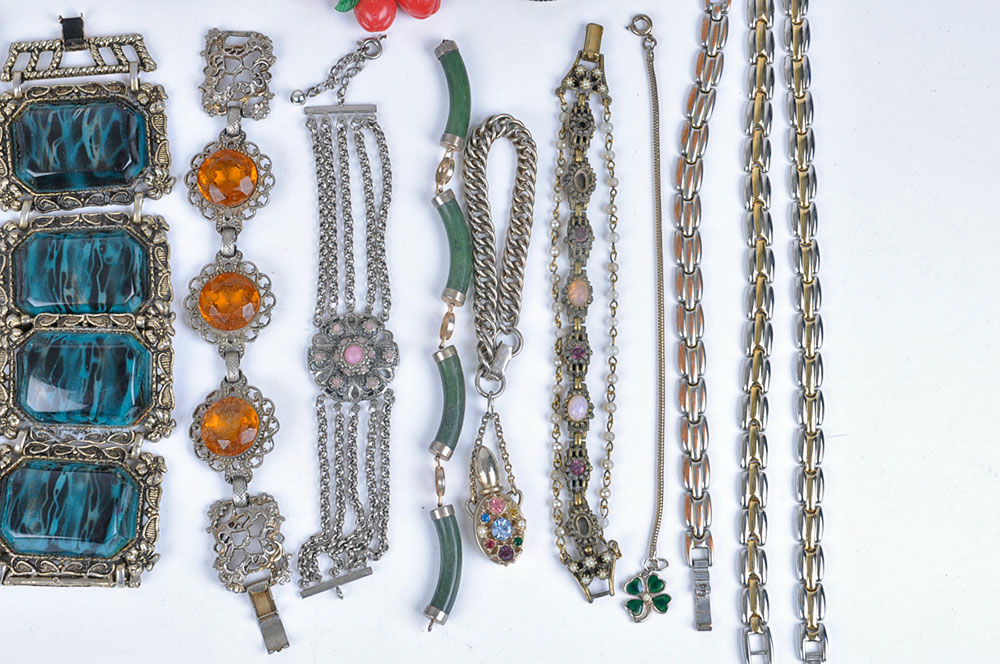 Costume Metal and Multicolored Bracelets and Rings