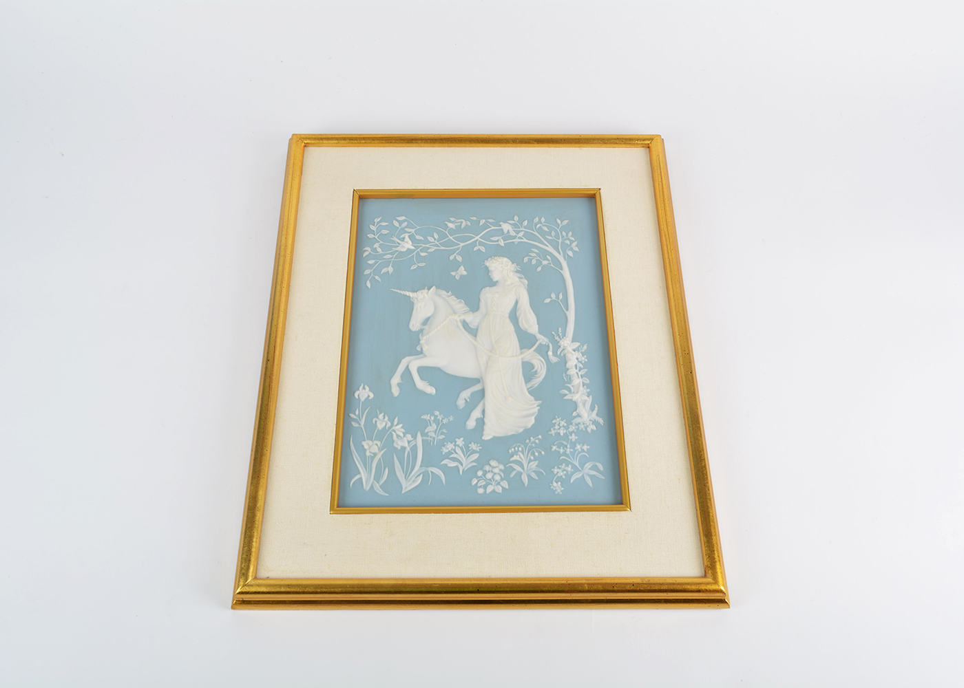 The Franklin Mint "The Lady and The Unicorn" Porcelain Sculpture