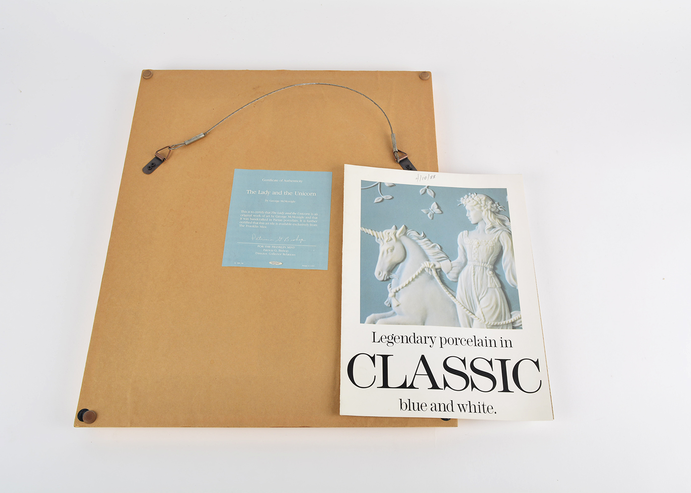 The Franklin Mint "The Lady and The Unicorn" Porcelain Sculpture