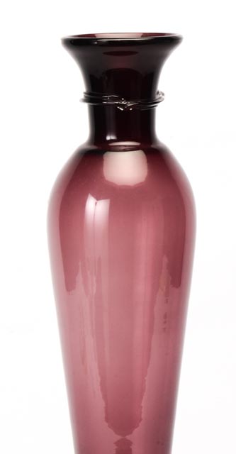 Blenko Tall Amethyst Art Glass Vase