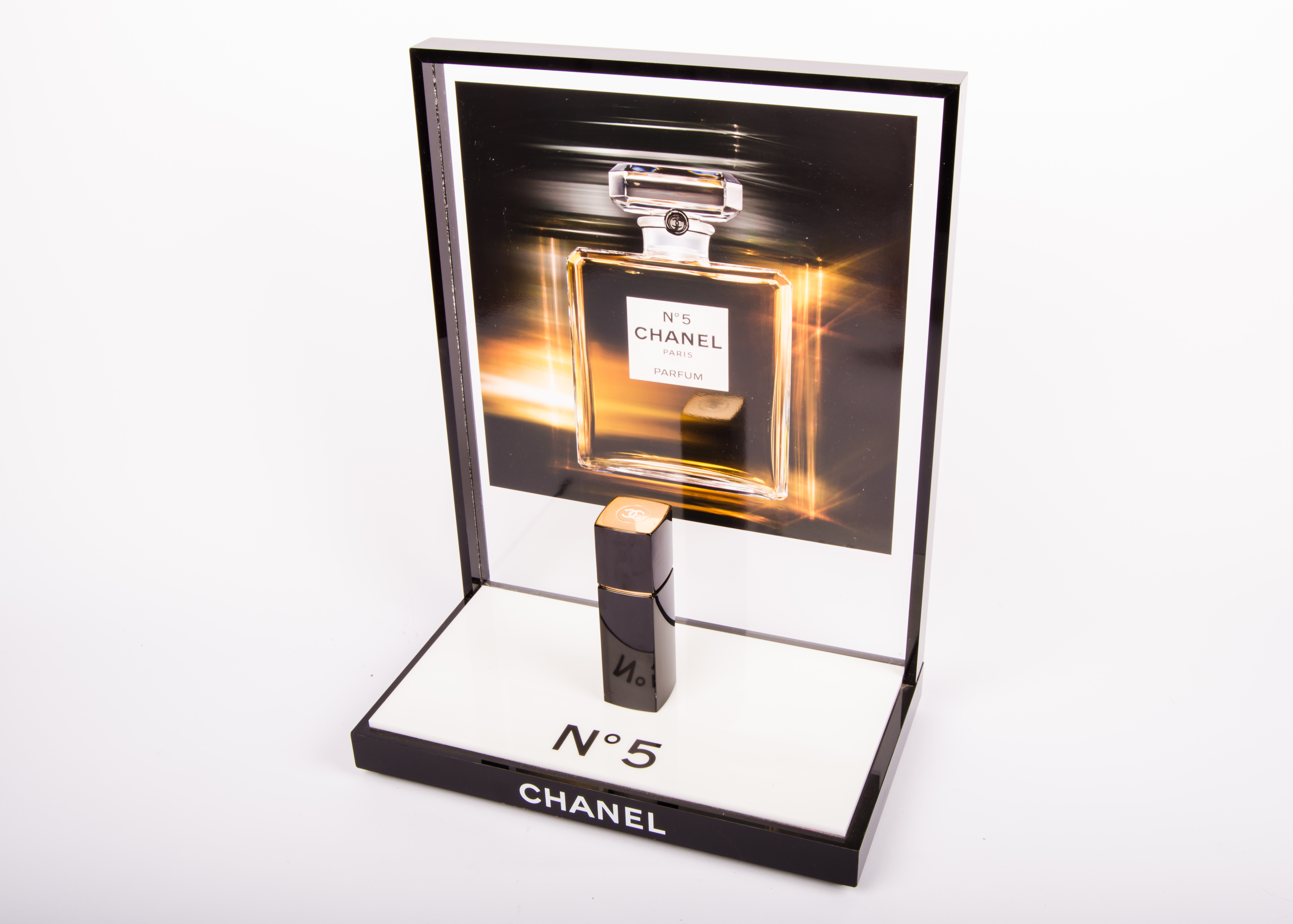 Chanel No. 5 Perfume Display with Prop Bottles