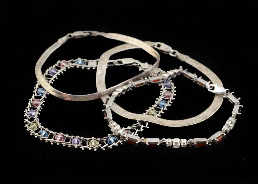 Four Sterling Bracelets