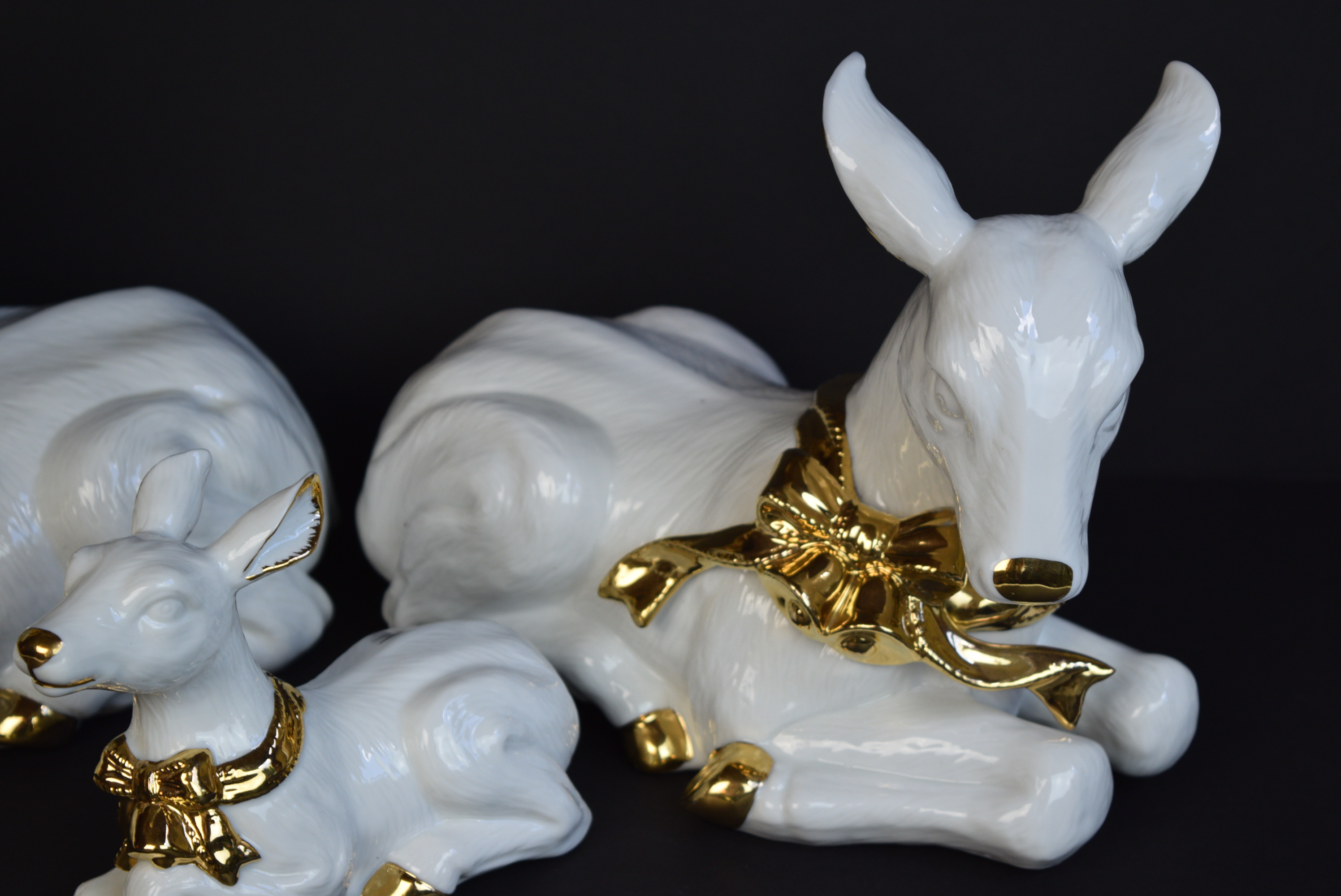 Hand-Painted Ceramic Deer Figurines