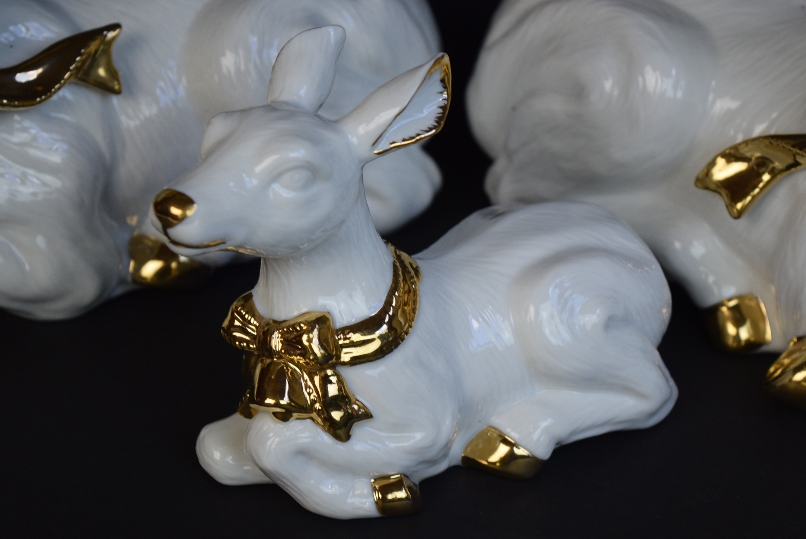 Hand-Painted Ceramic Deer Figurines