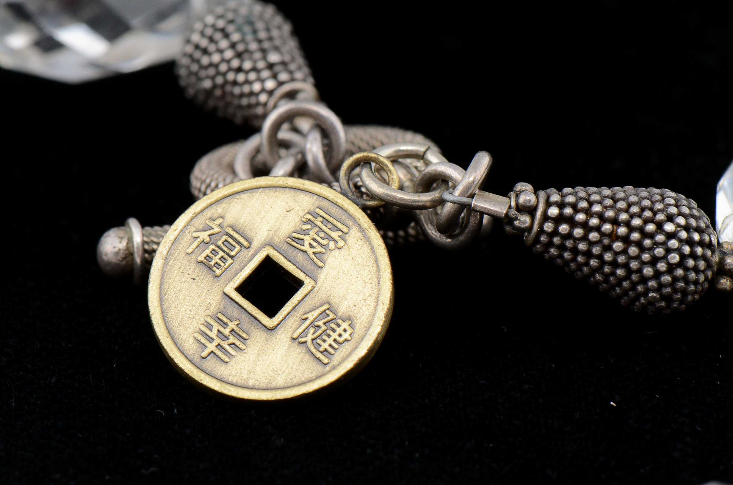 Natalie Baroni Designer Sterling and Clear Quartz Prism Necklace