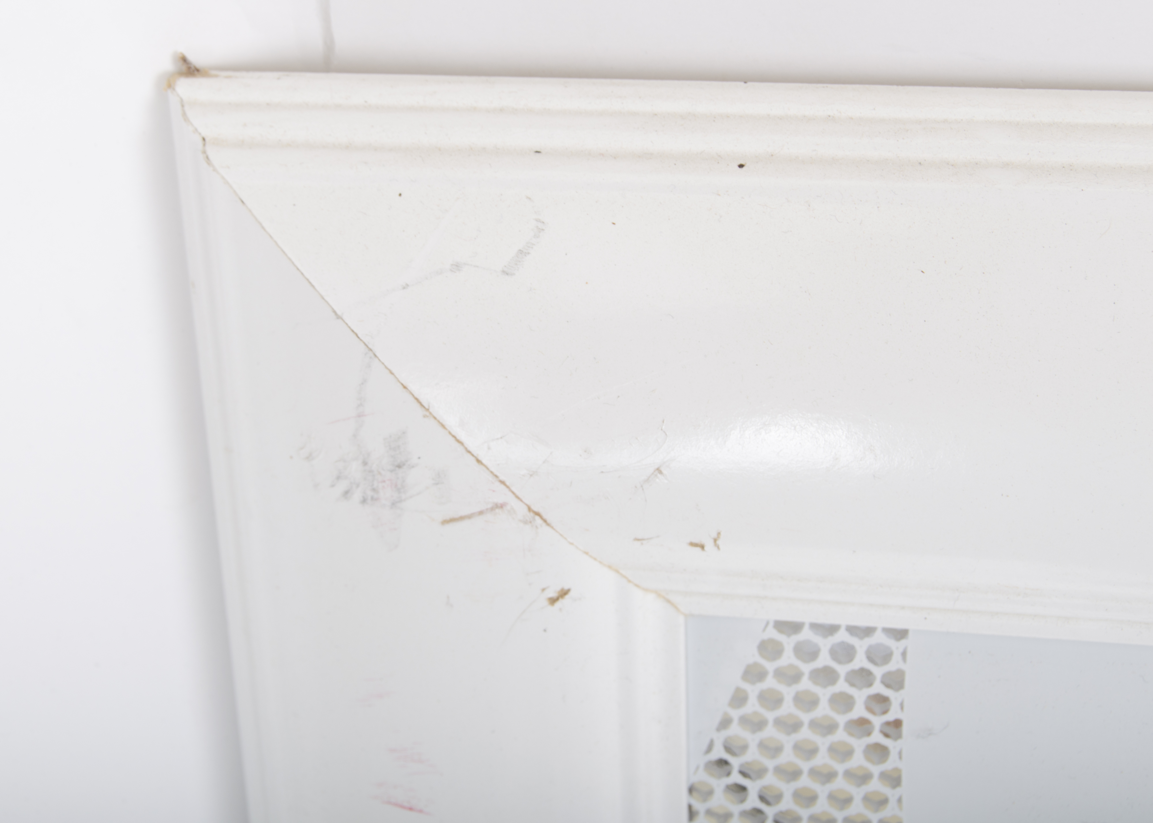 Three Modern White Printed Mirror Wall Panels