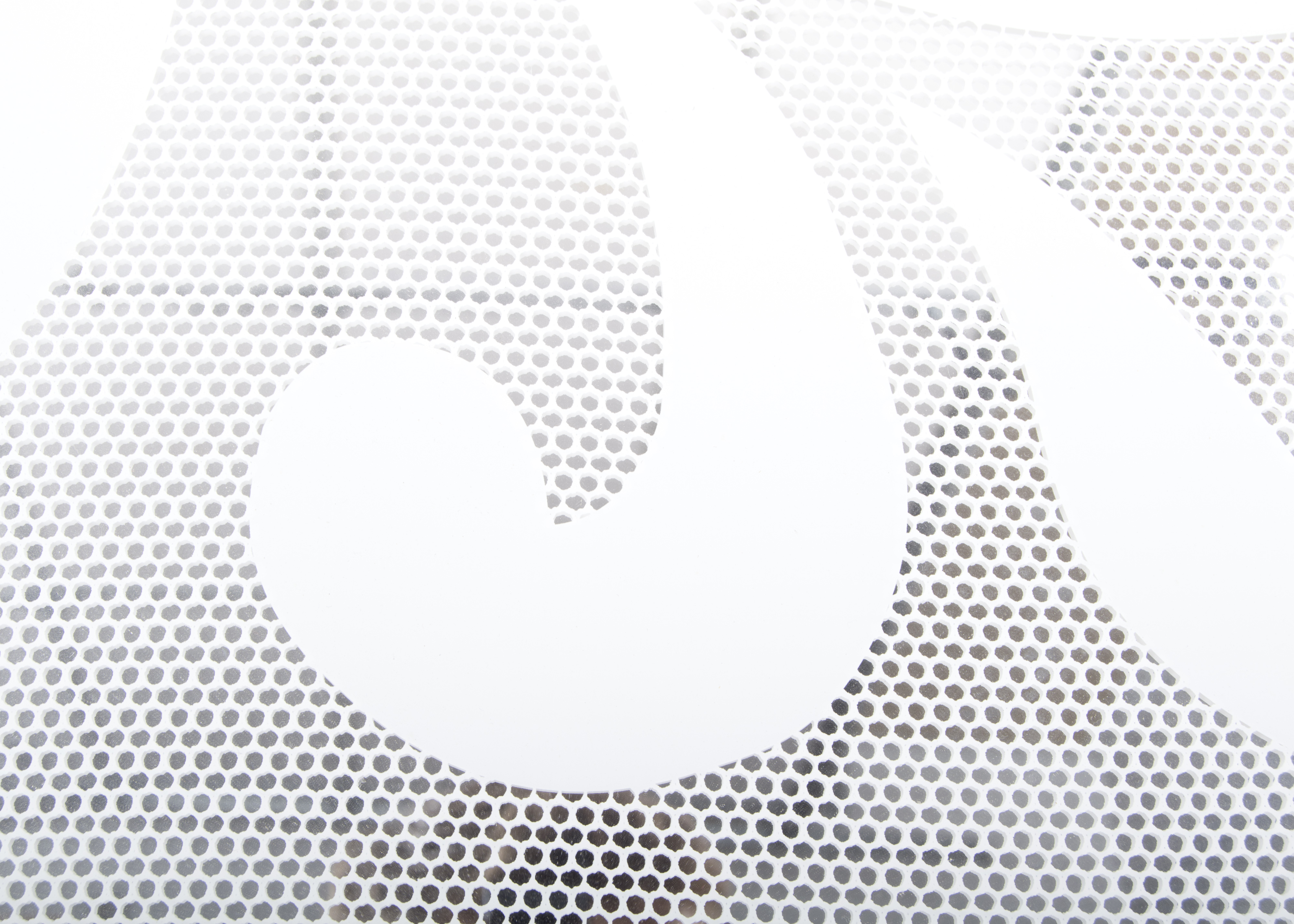 Three Modern White Printed Mirror Wall Panels