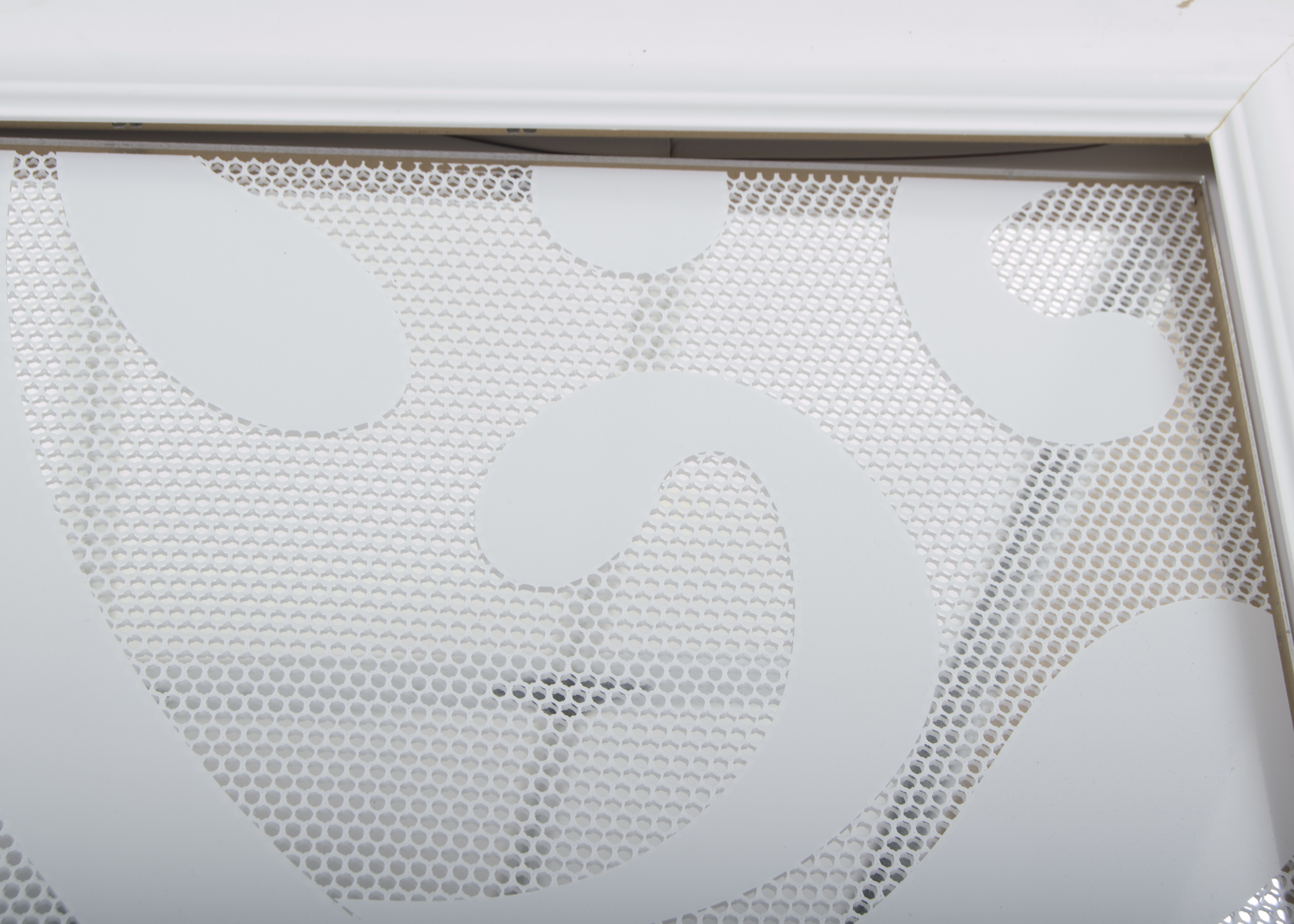 Three Modern White Printed Mirror Wall Panels