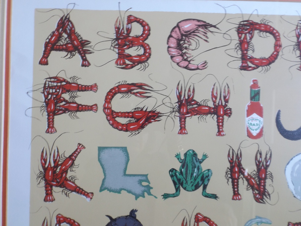 Numbered and Signed Louisiana Alphabet Poster