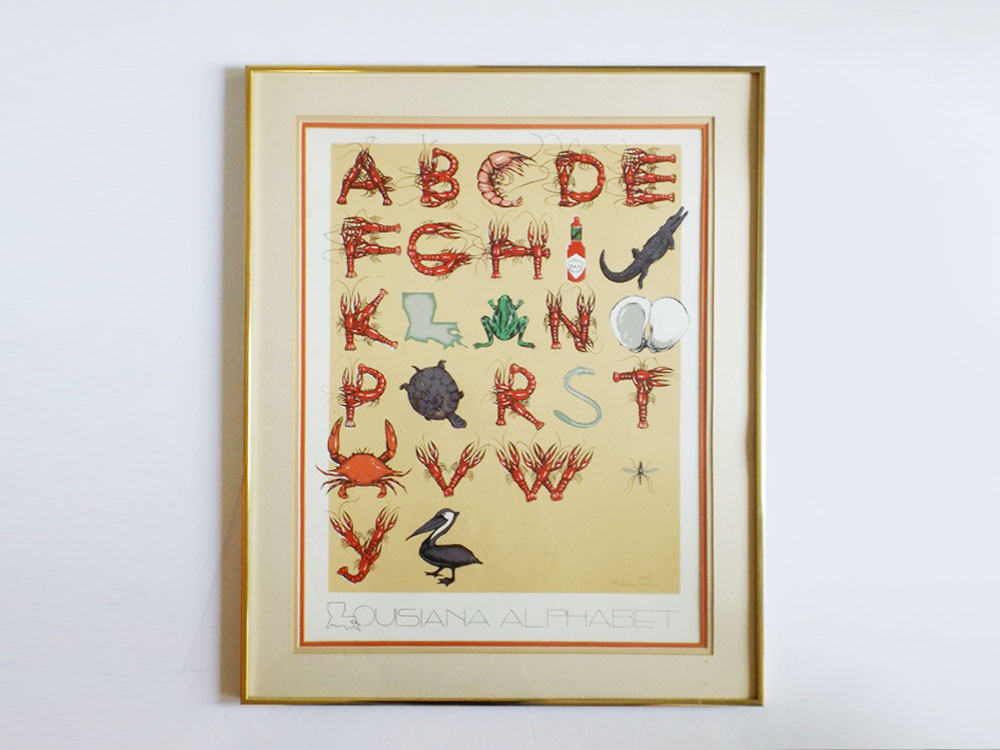 Numbered and Signed Louisiana Alphabet Poster