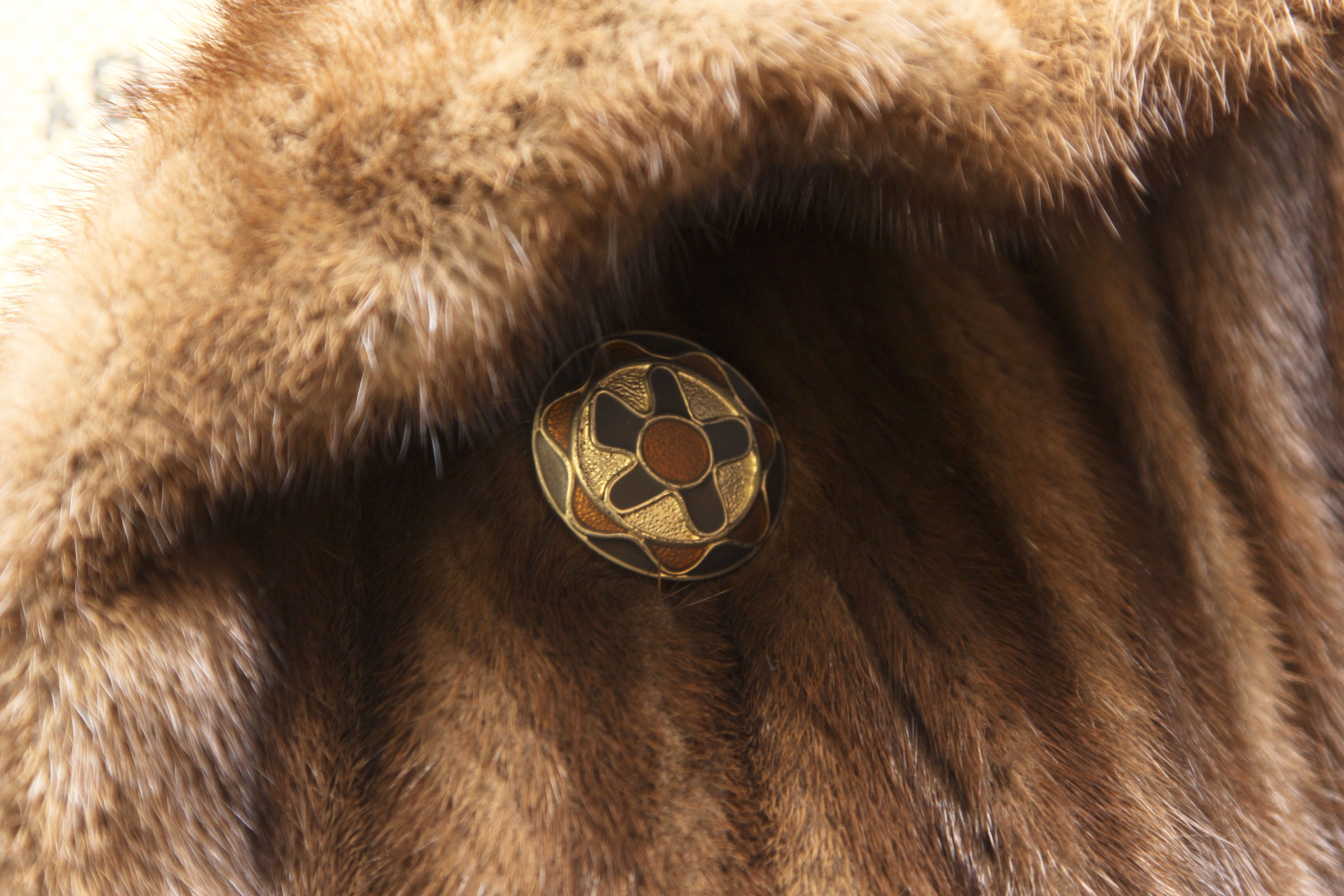 Louis Feraud Fourrure Women's Long Mink Fur Coat in Brown