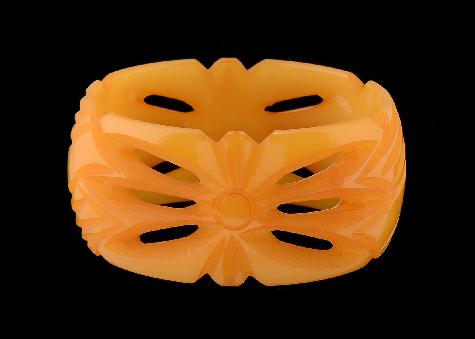 Vintage Carved Bakelite Wide Bangle