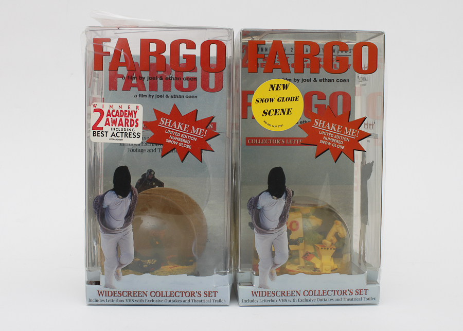 Pair of "Fargo" Collectible Snow Globes and VHSs