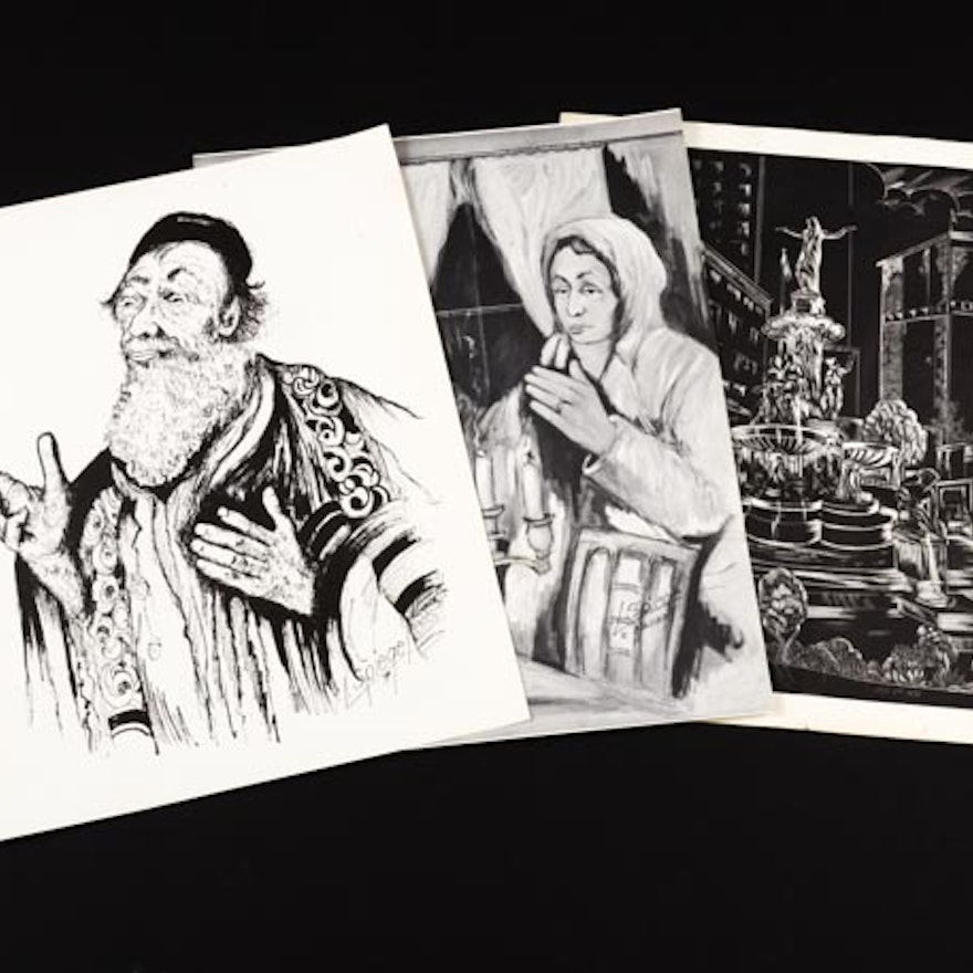 Three Louis Spiegel Lithograph Prints