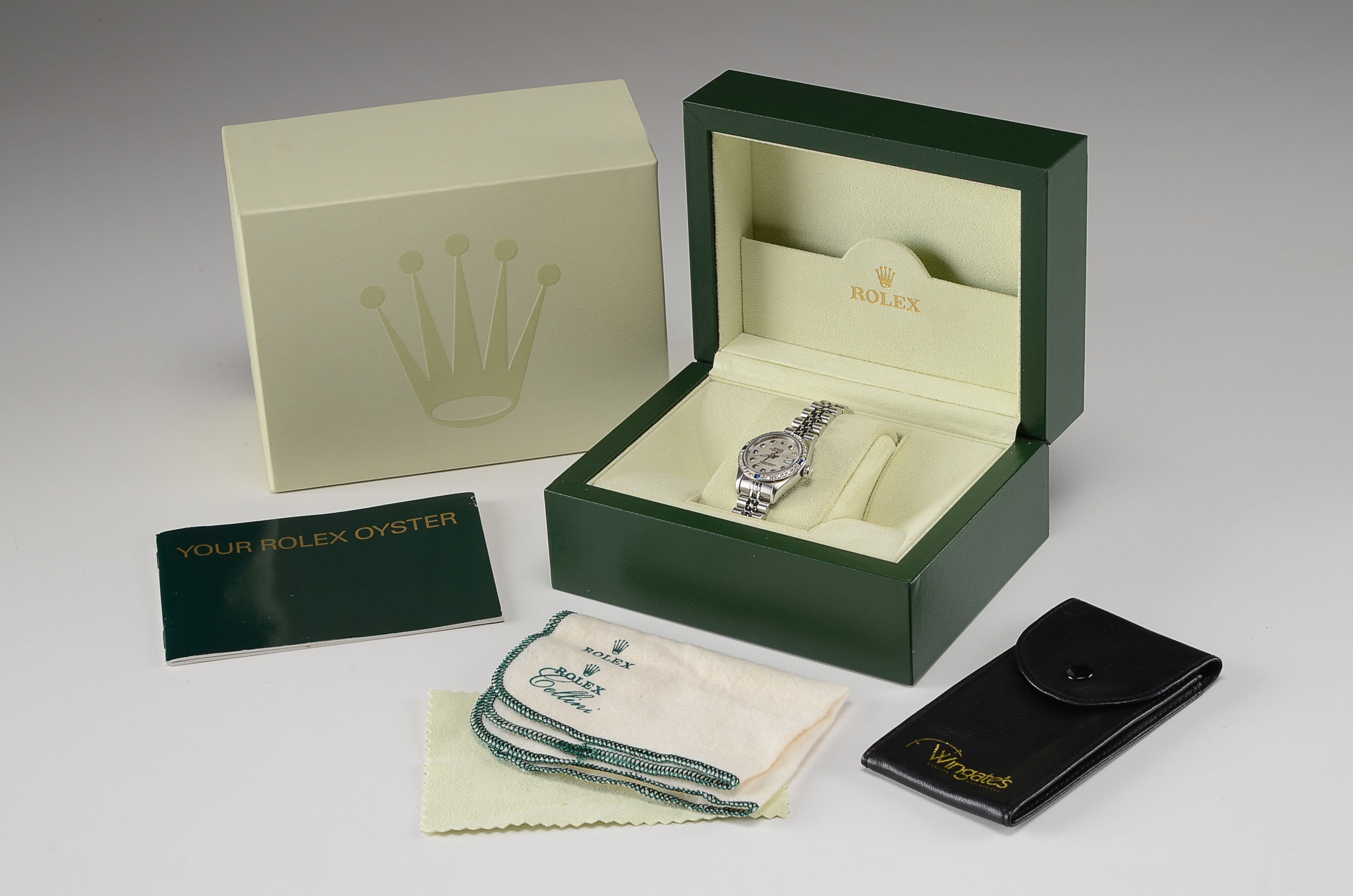 Women's Rolex Diamond and Synthetic Blue Sapphire Watch