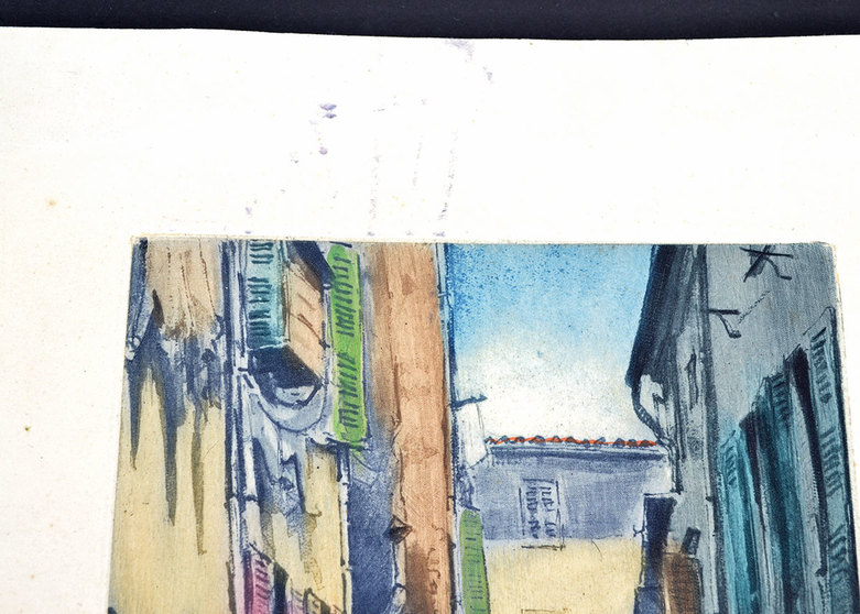 Vintage Hand Colored Etchings by Marcel Julien Baron