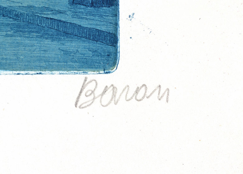 Vintage Hand Colored Etchings by Marcel Julien Baron