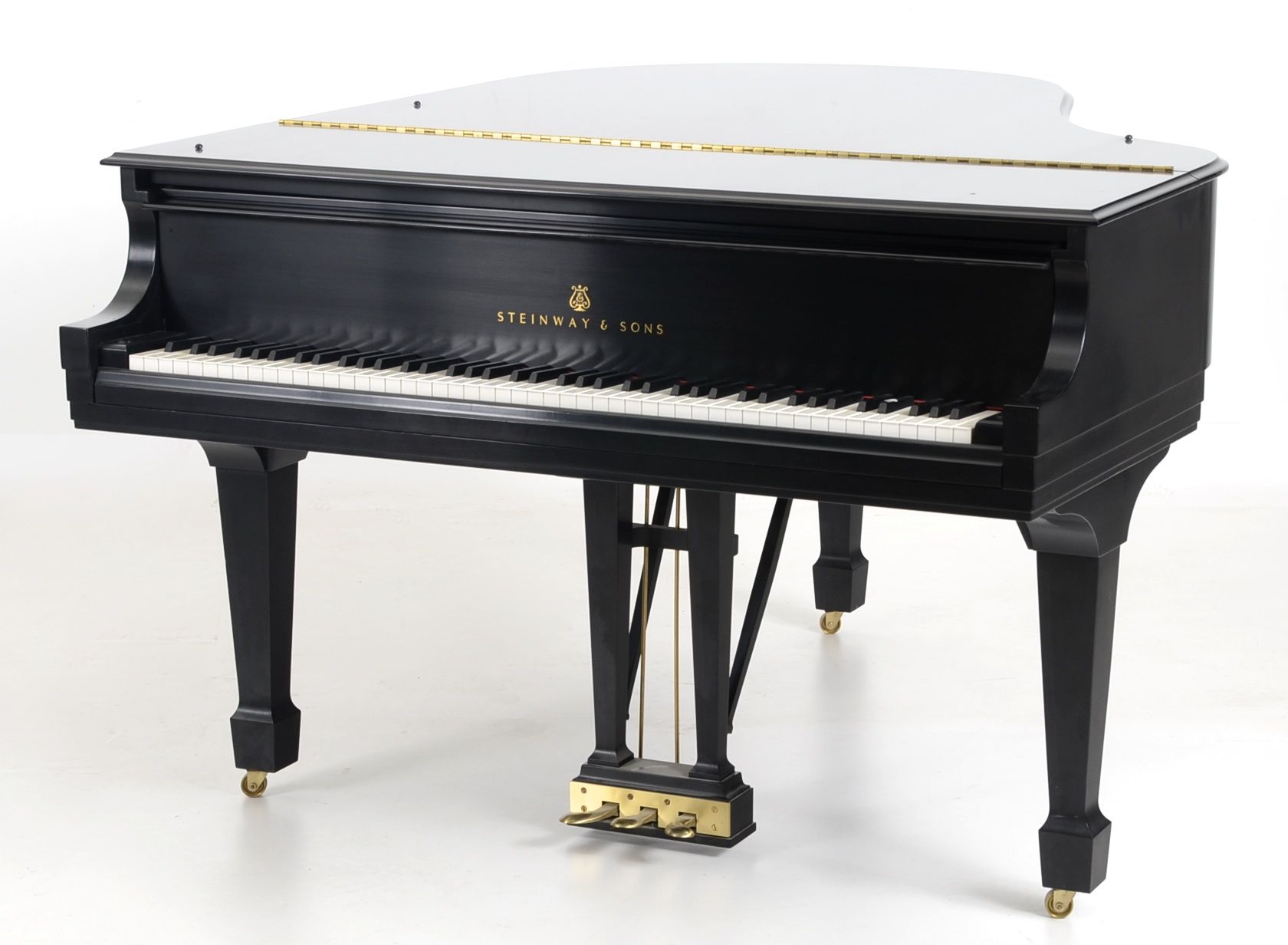 Ebony Black Steinway Model M Grand Piano