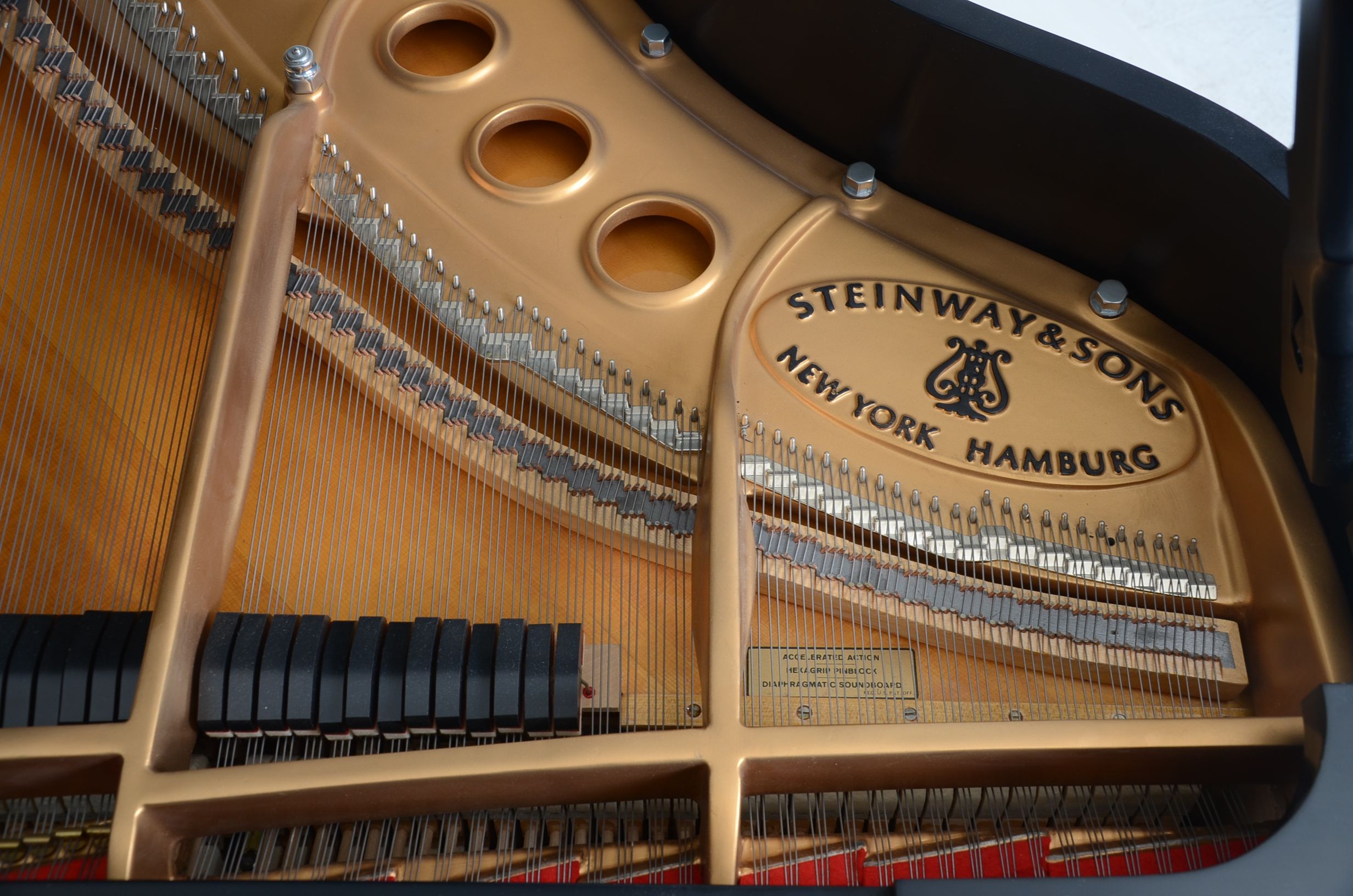 Ebony Black Steinway Model M Grand Piano